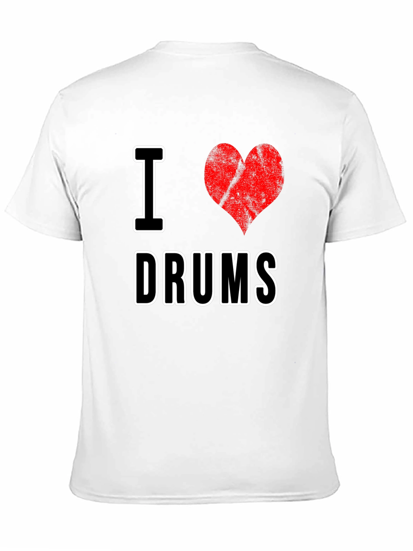 I Heart Drums Graphic Tee - Black Cotton T-Shirt