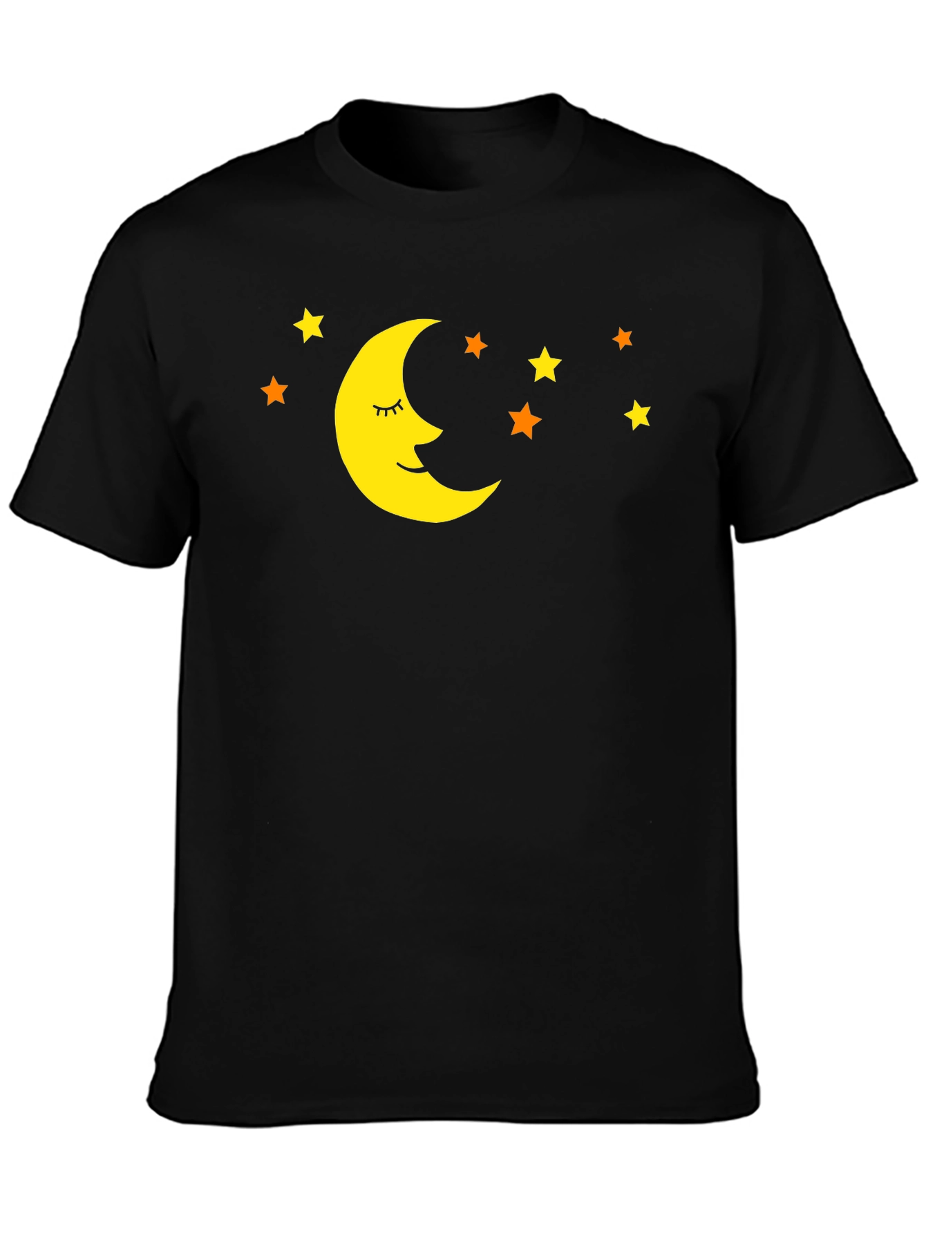 Dreamy Moon & Stars Black T-Shirt