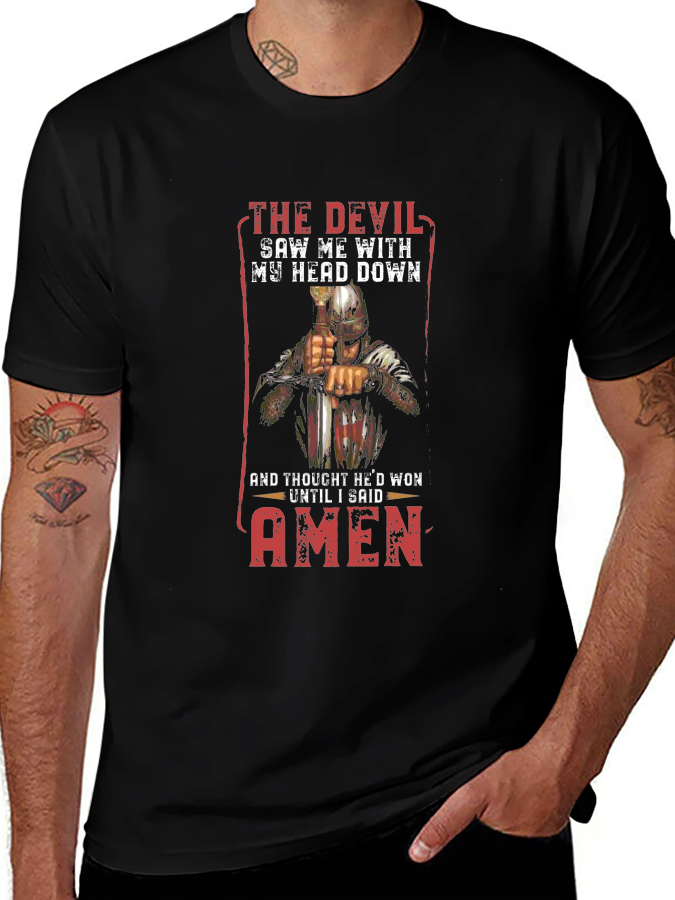Devil Saw Me T-Shirt - Head Down Amen