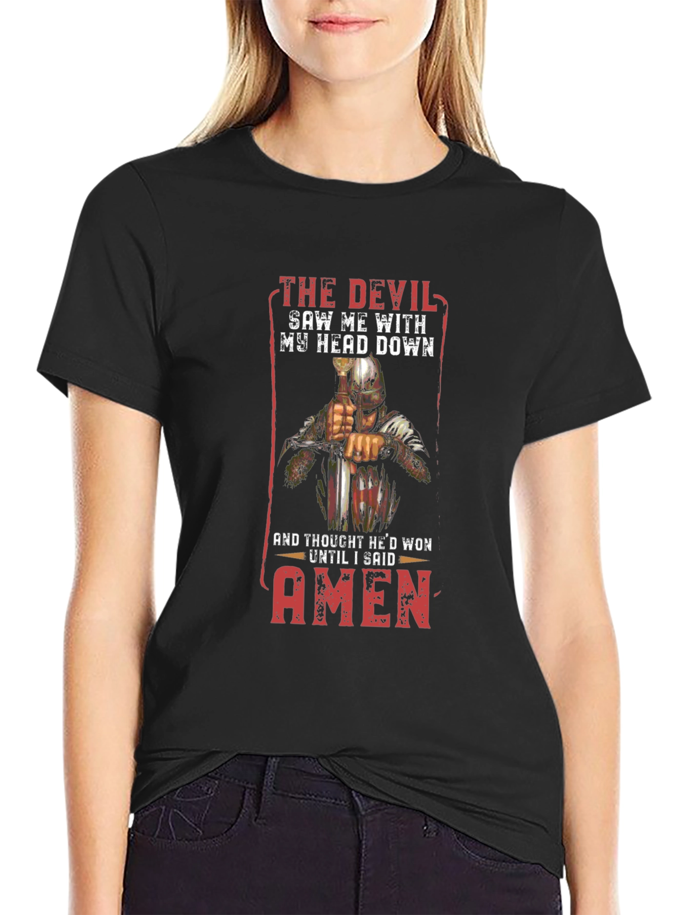 Devil Saw Me T-Shirt - Head Down Amen
