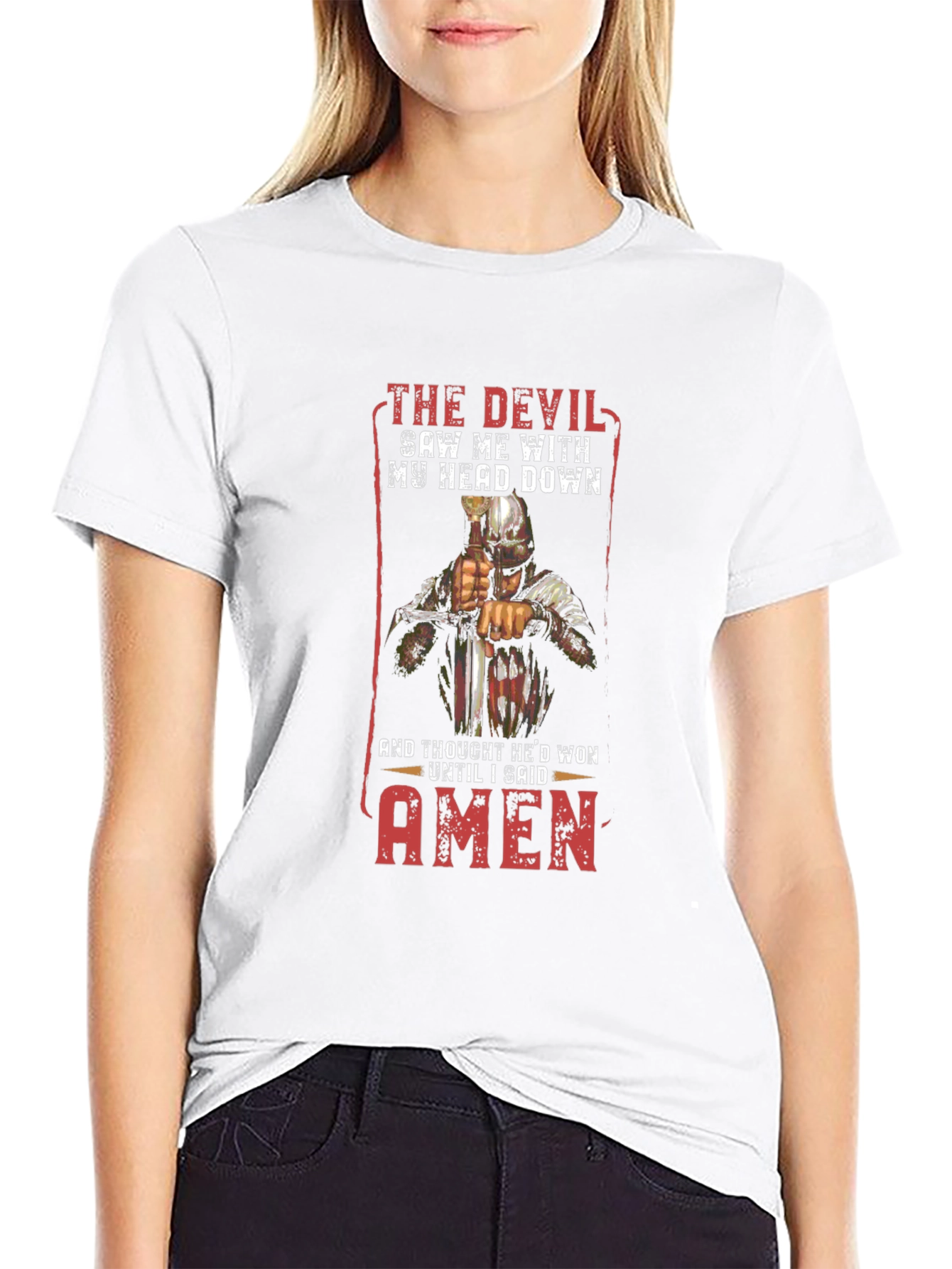 Devil Saw Me T-Shirt - Head Down Amen
