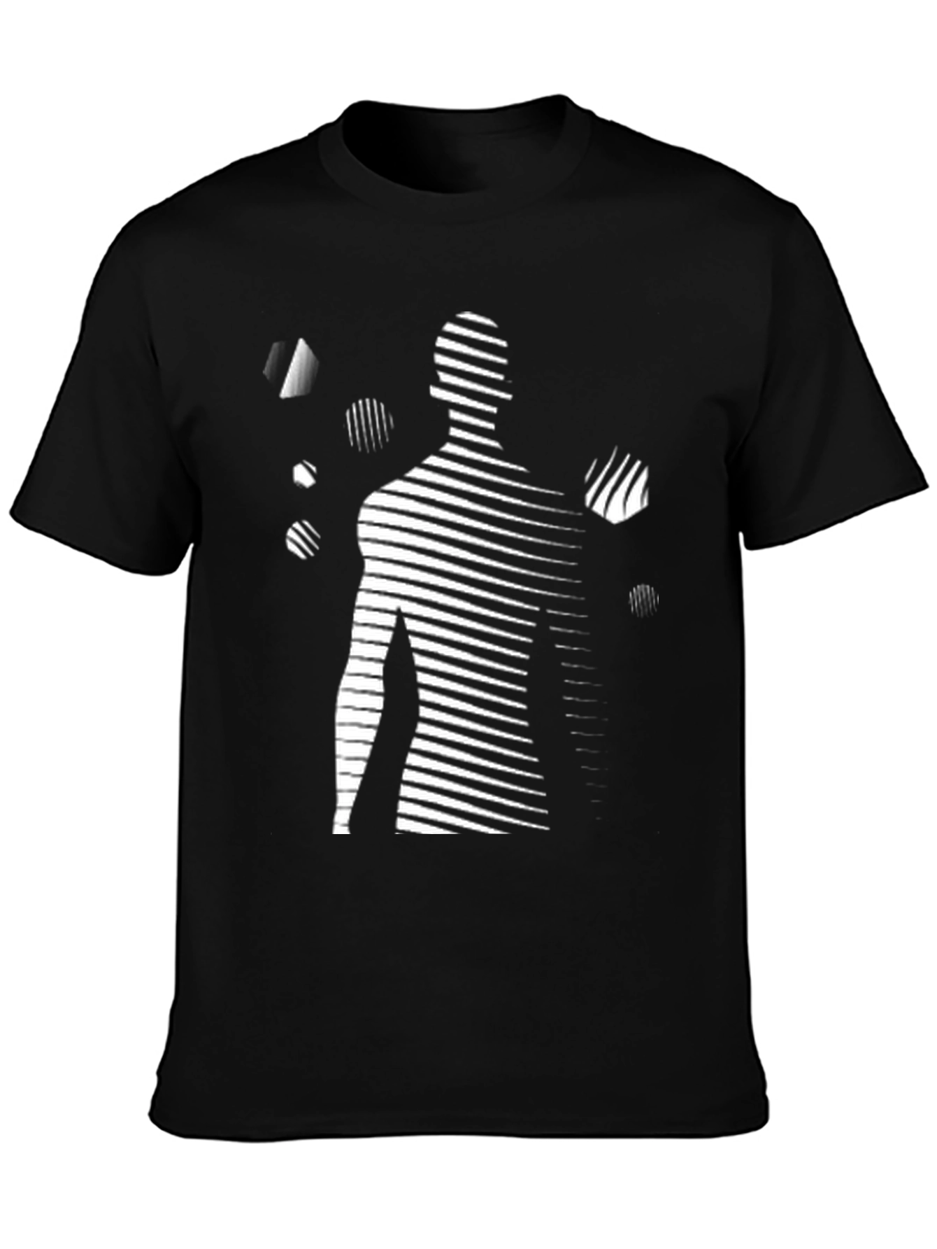 Abstract Striped Silhouette Tee - Modern Graphic Shirt