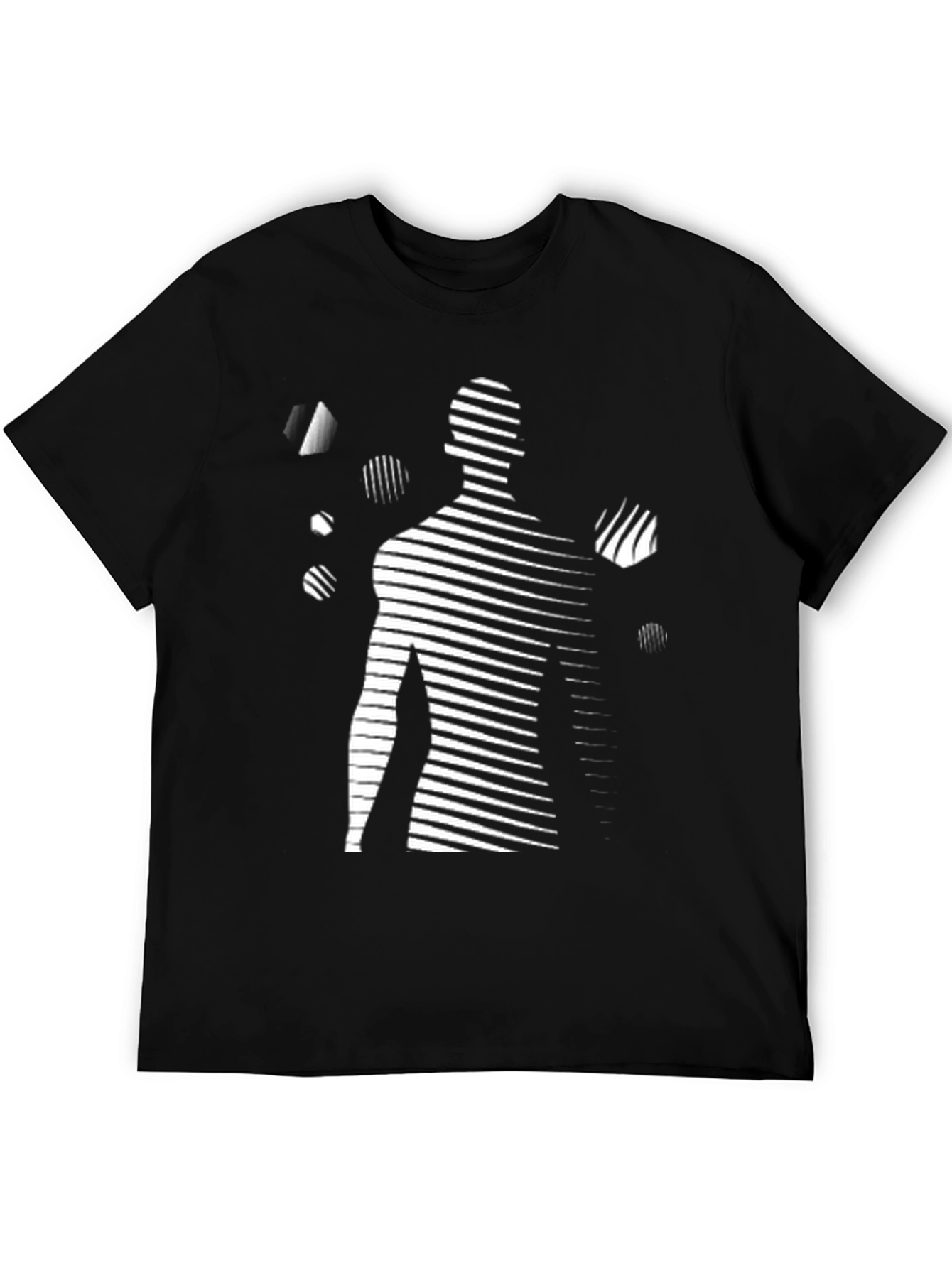 Abstract Striped Silhouette Tee - Modern Graphic Shirt