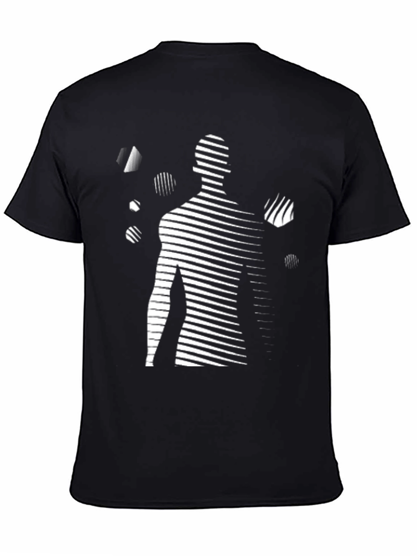 Abstract Striped Silhouette Tee - Modern Graphic Shirt