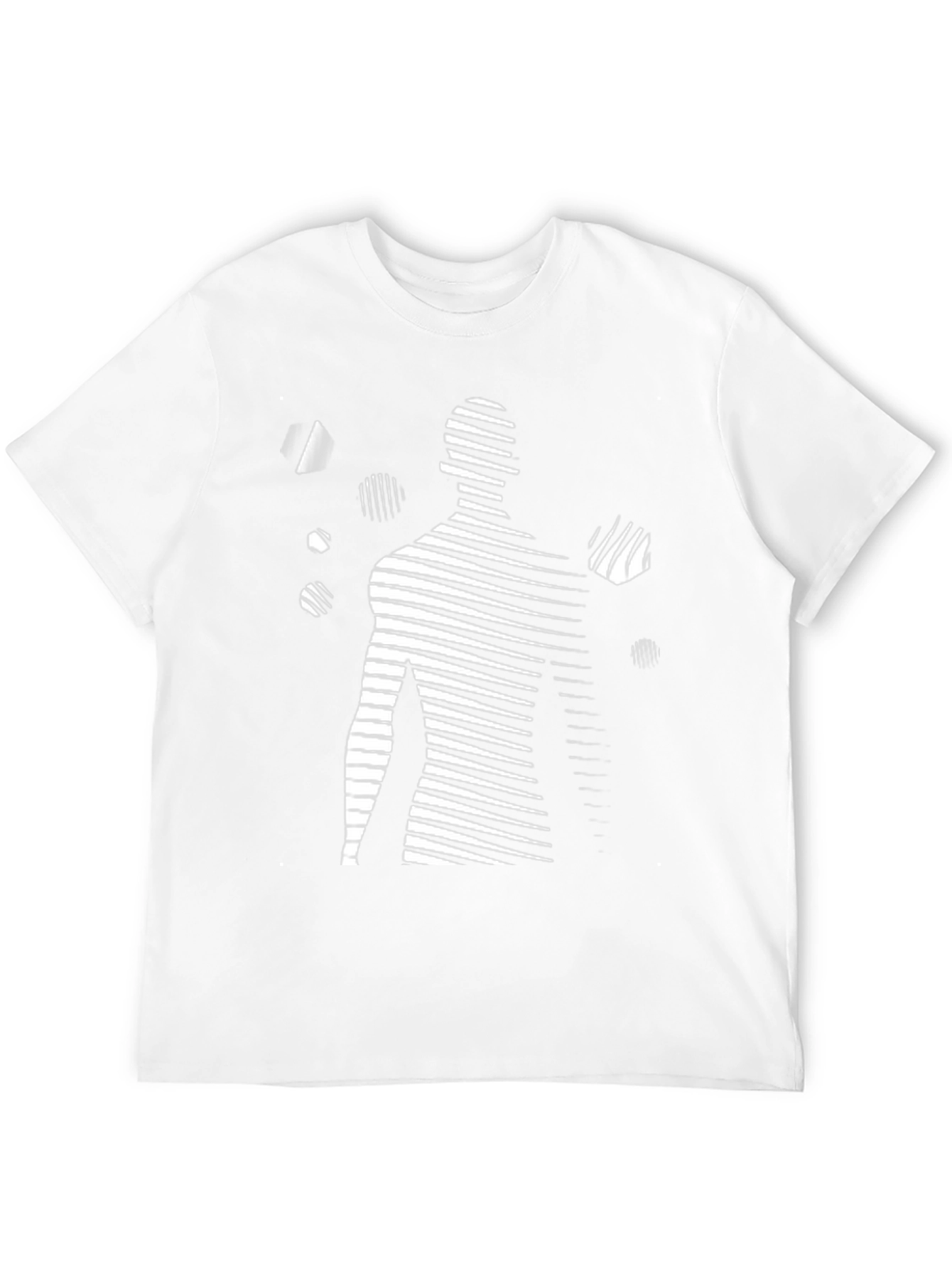 Abstract Striped Silhouette Tee - Modern Graphic Shirt