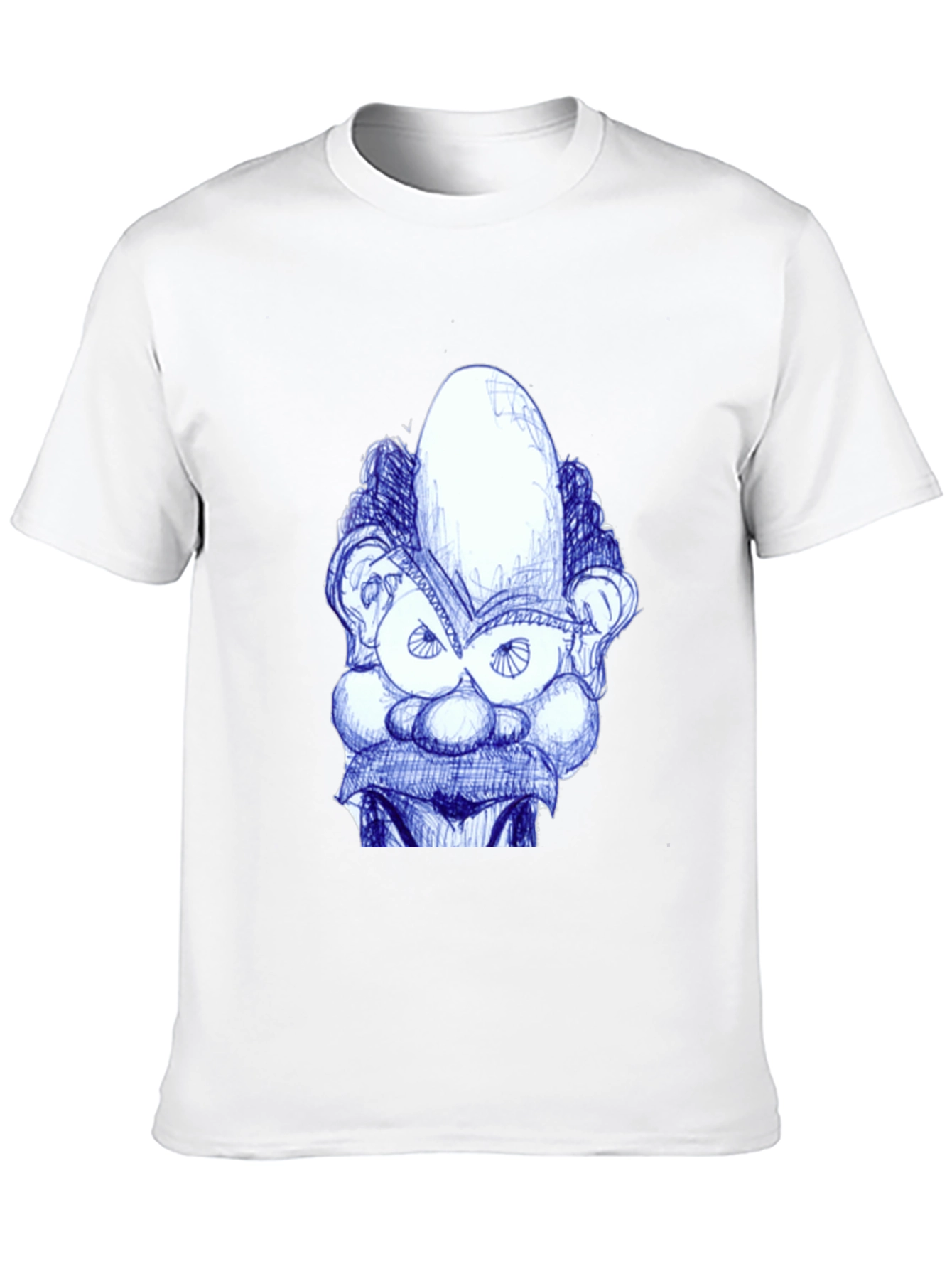 Whimsical Cartoon Face Graphic Tee - Black