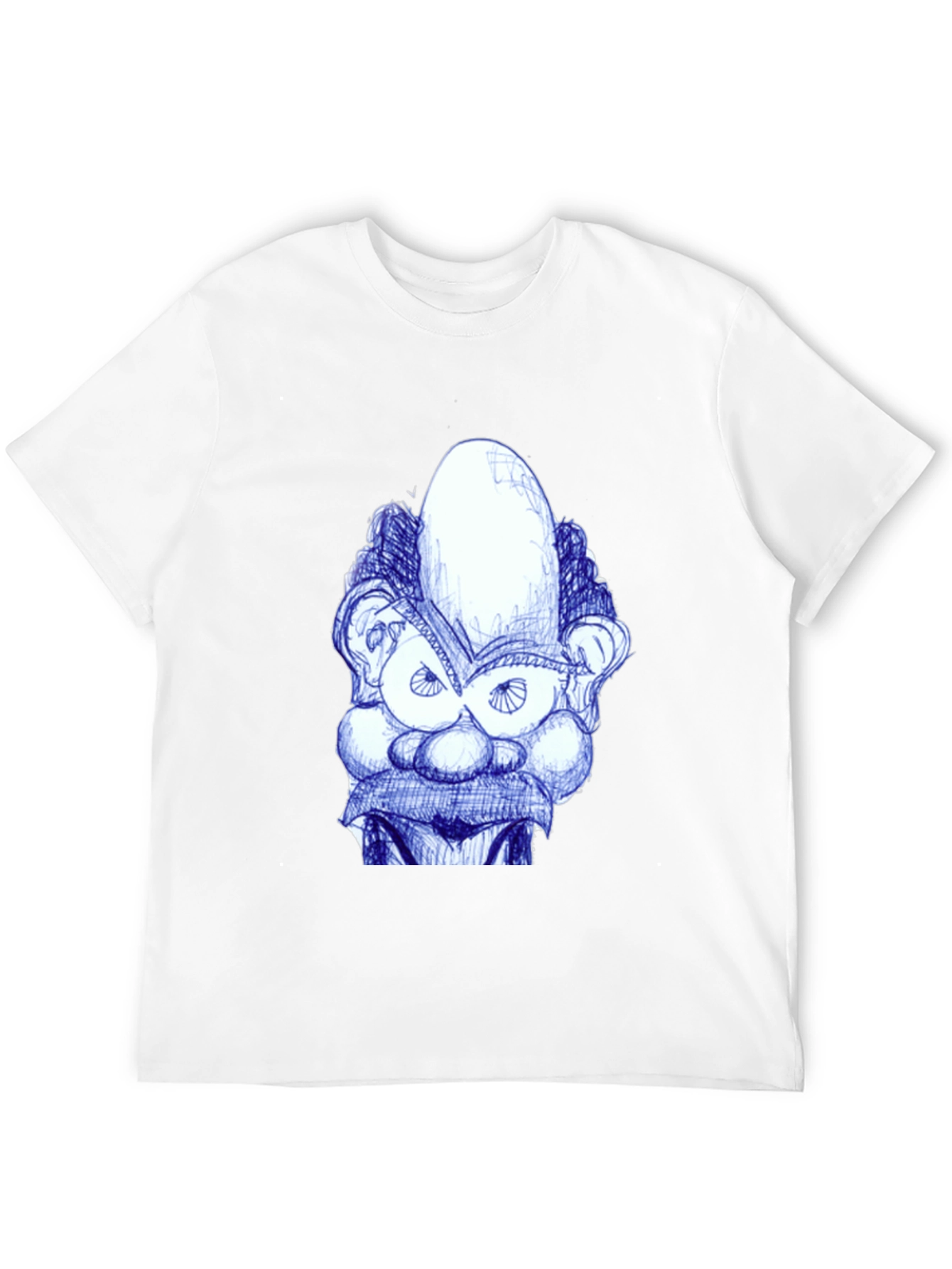 Whimsical Cartoon Face Graphic Tee - Black