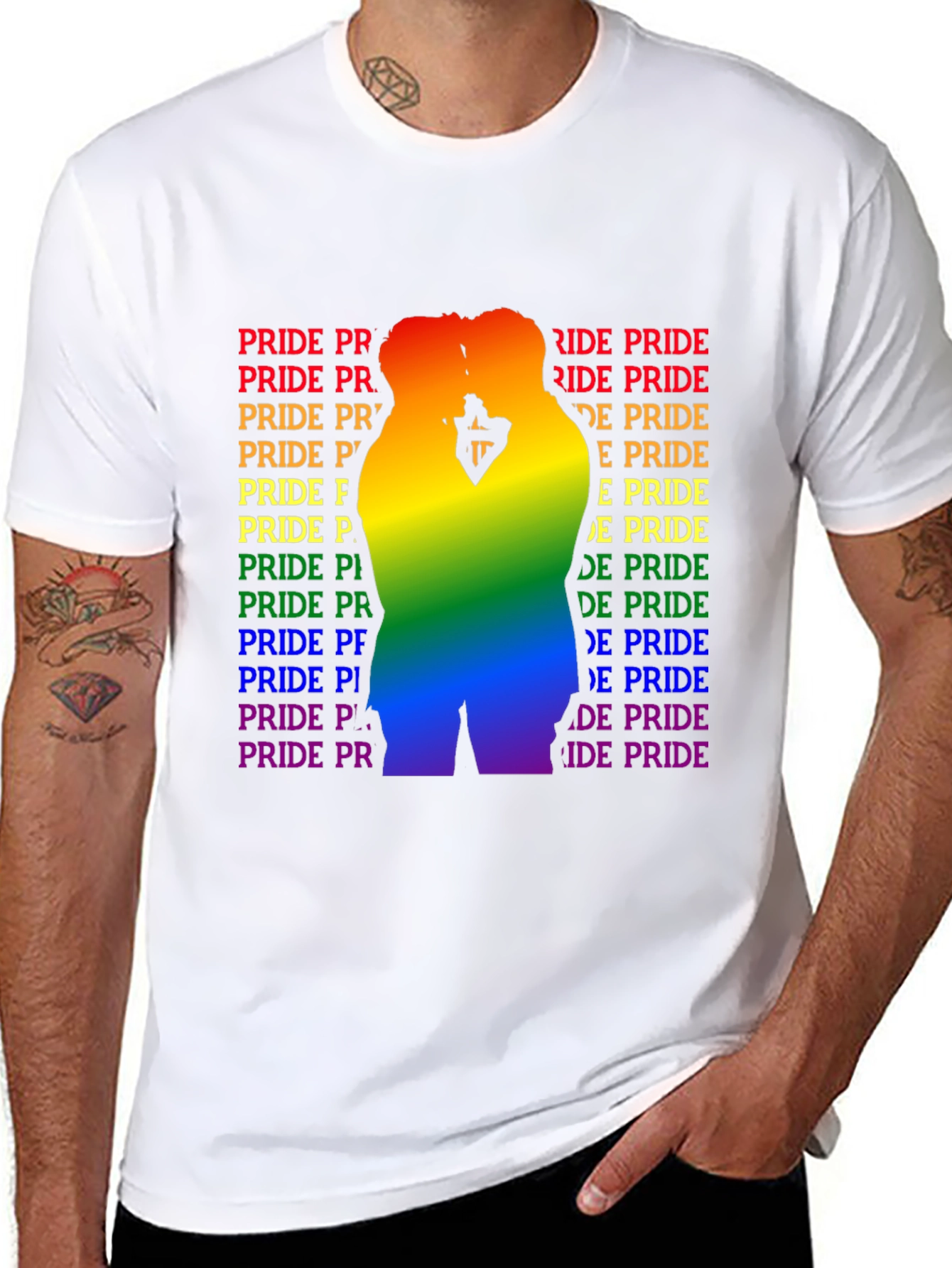 Pride Graphic Tee - Rainbow Silhouette