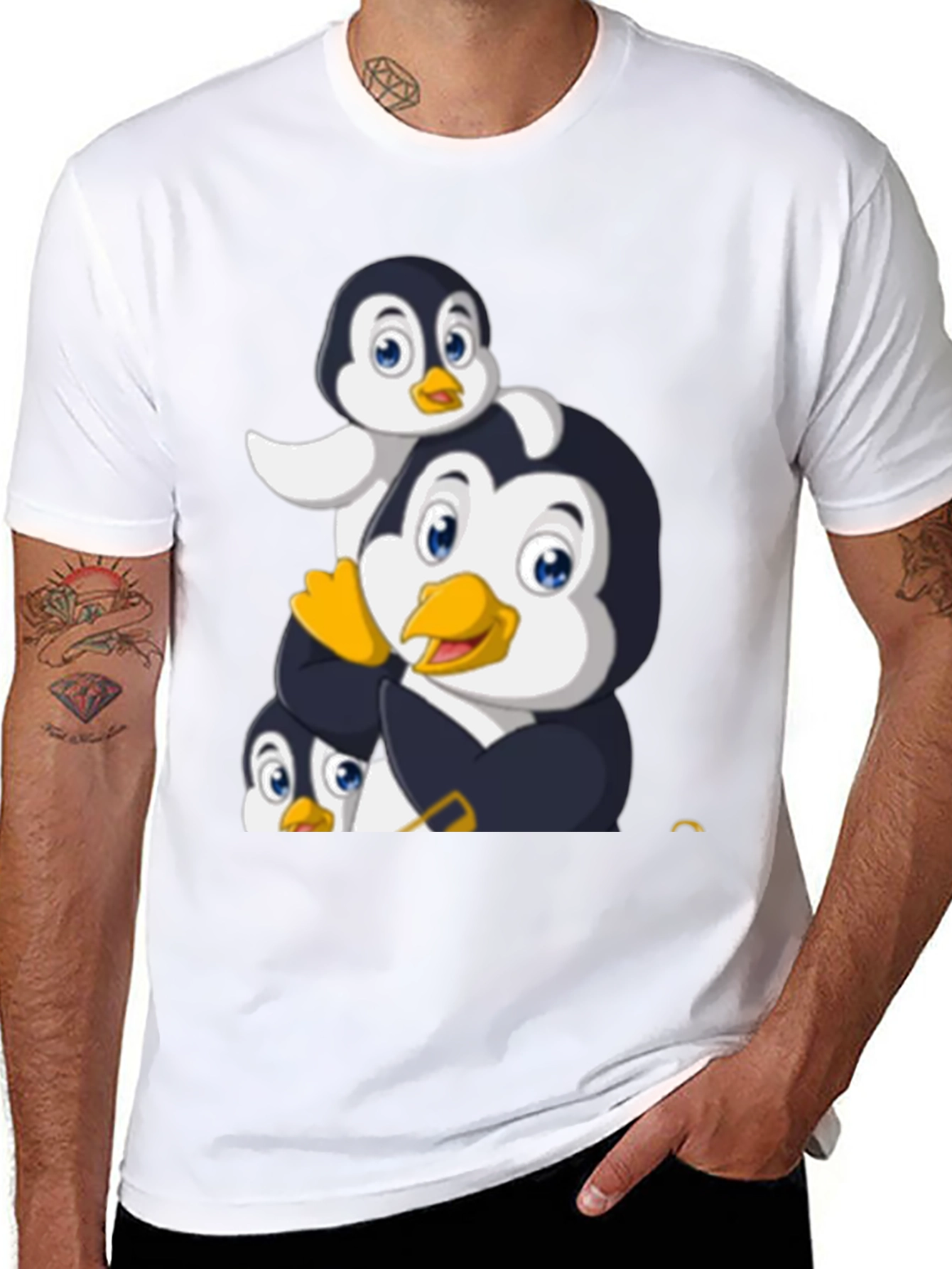 Penguin Family Graphic T-Shirt