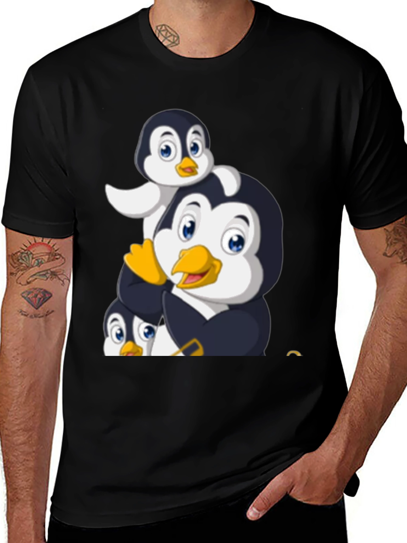 Penguin Family Graphic T-Shirt