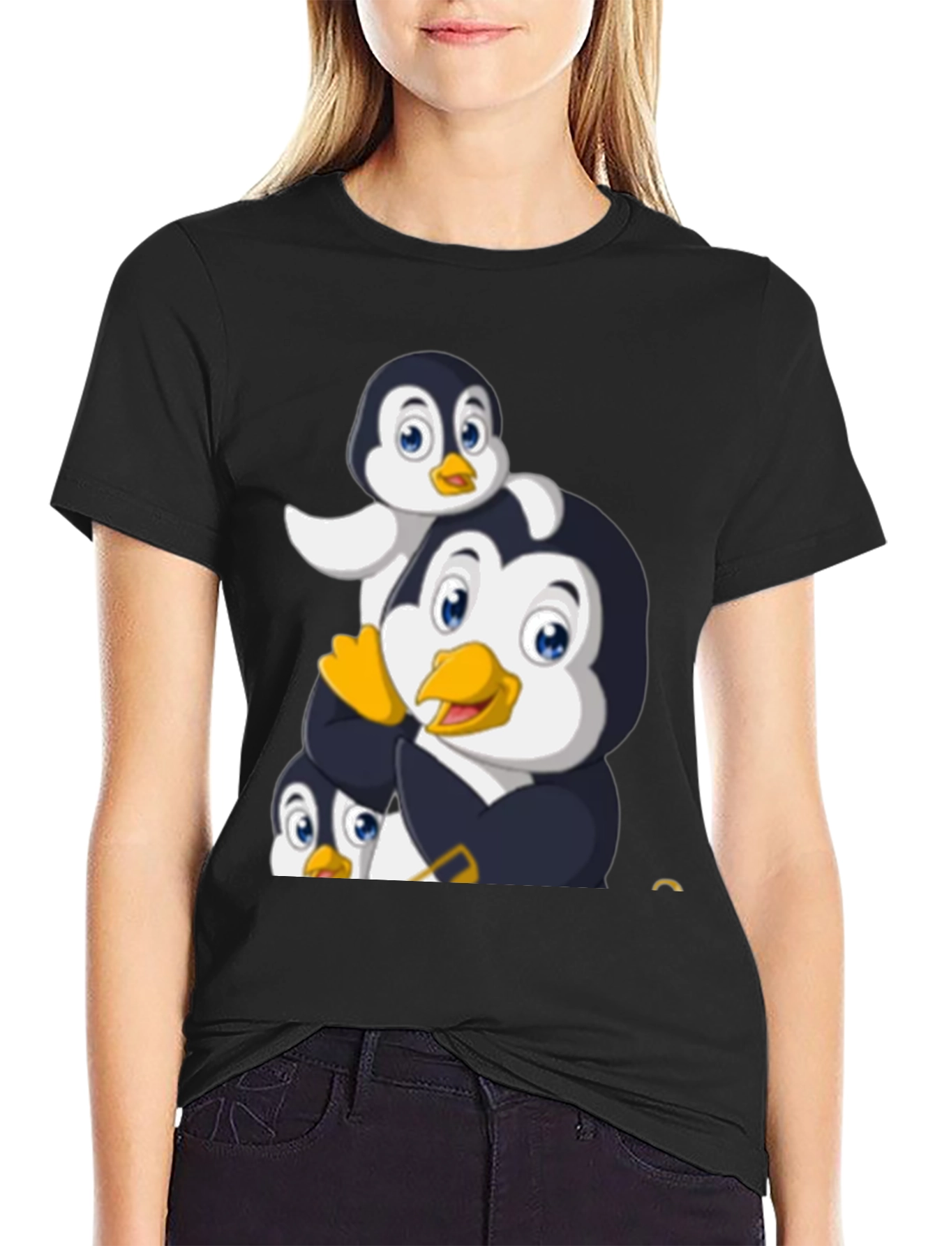 Penguin Family Graphic T-Shirt