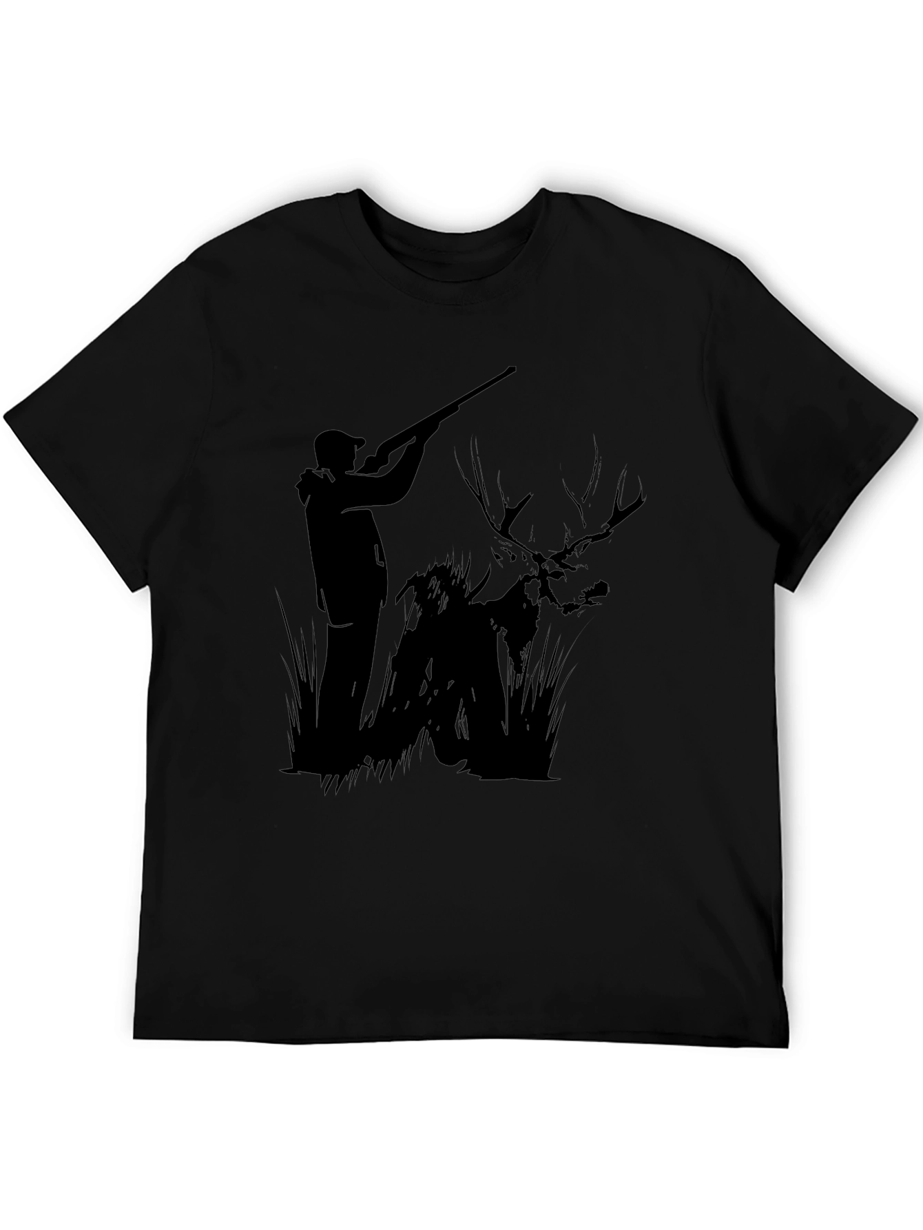 Hunting Graphic Tee - Black Deer Hunter T-Shirt