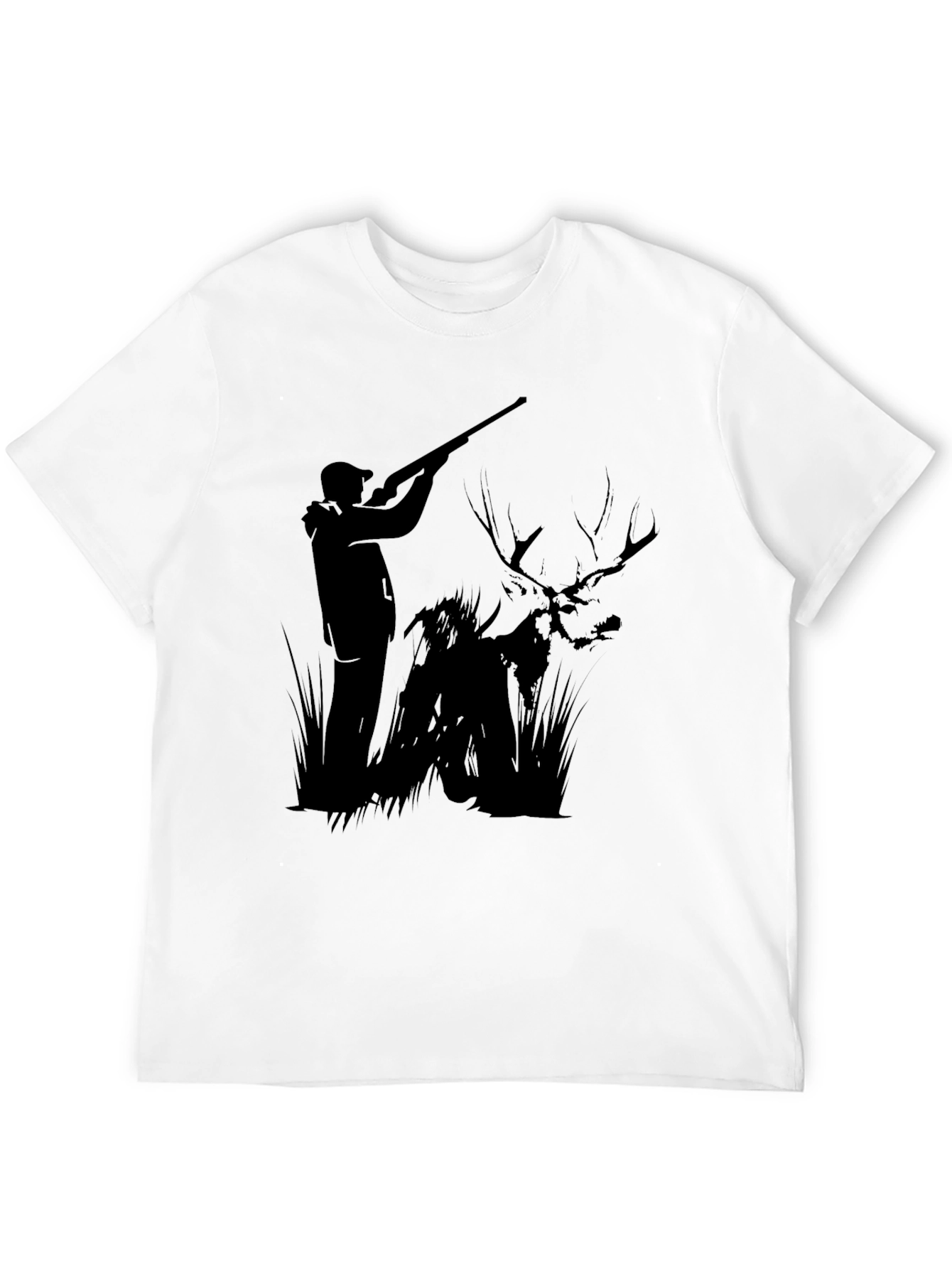 Hunting Graphic Tee - Black Deer Hunter T-Shirt