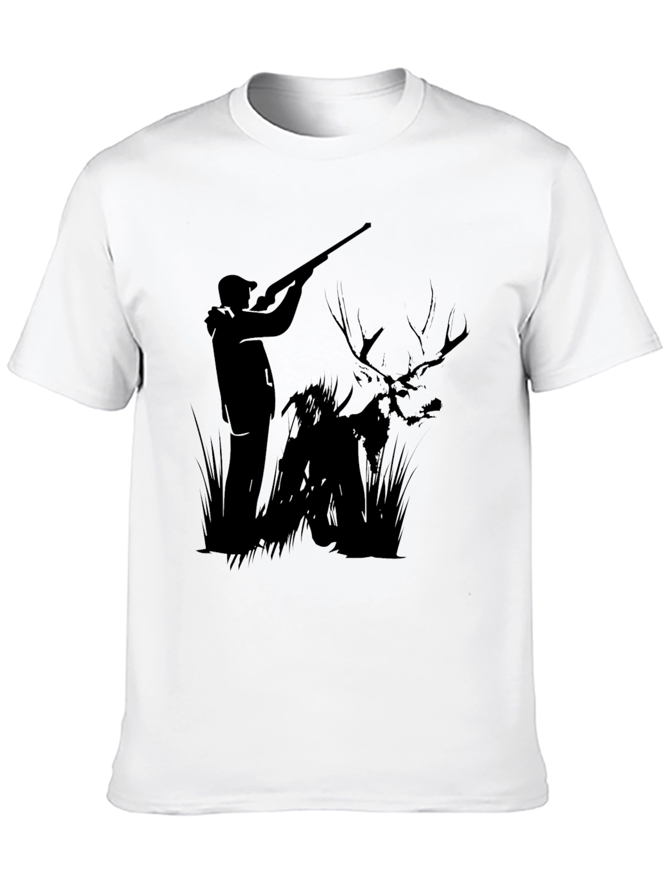 Hunting Graphic Tee - Black Deer Hunter T-Shirt