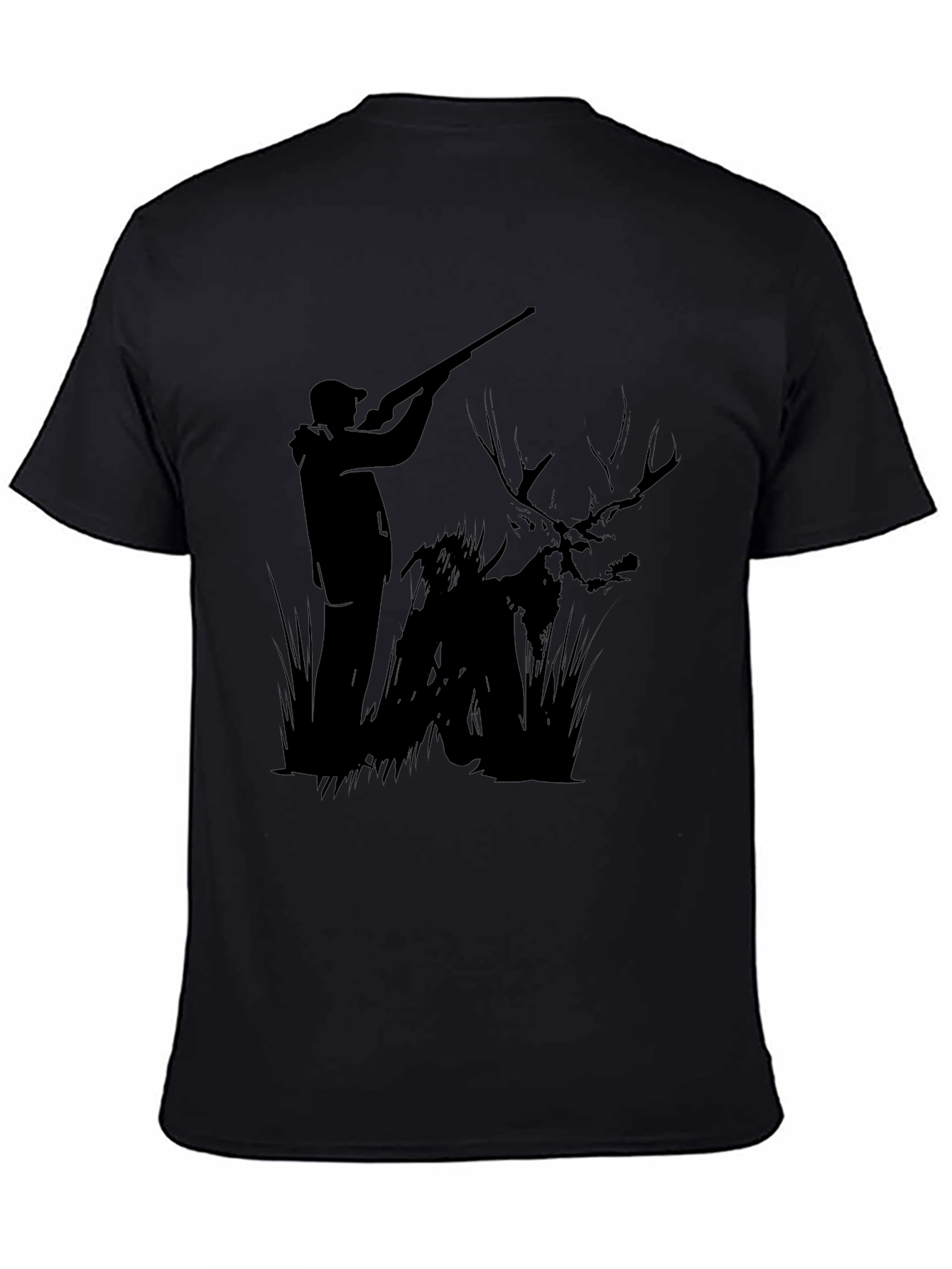 Hunting Graphic Tee - Black Deer Hunter T-Shirt