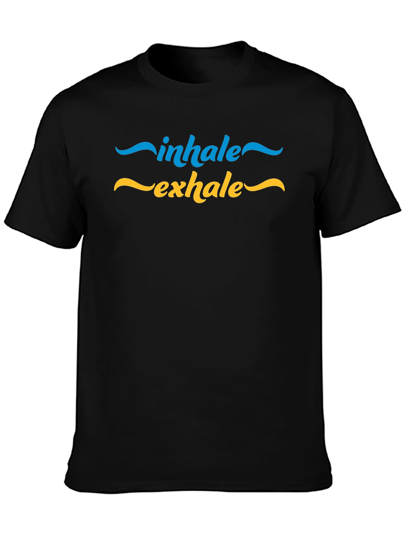 Inhale Exhale Graphic Print Black T-Shirt