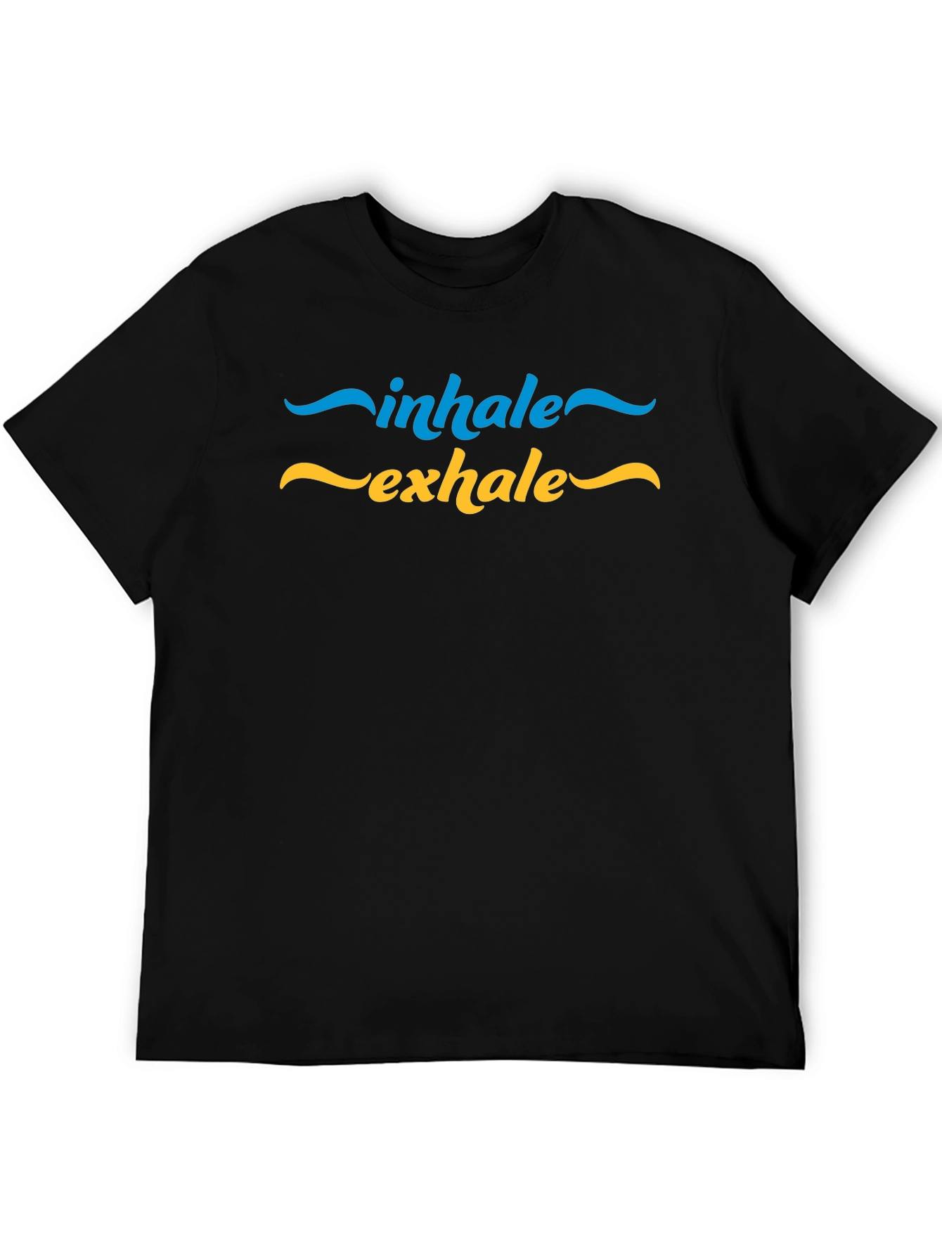 Inhale Exhale Graphic Print Black T-Shirt