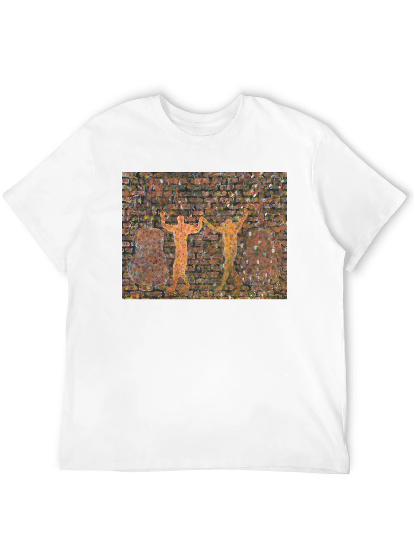 Abstract Brick Wall Graphic T-Shirt