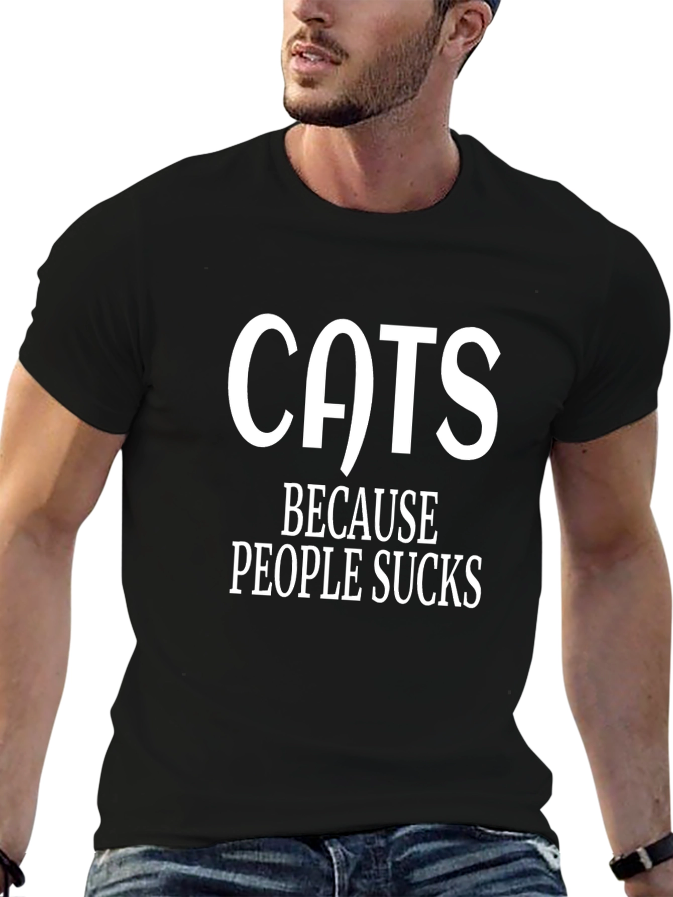 Cats Because People Sucks Graphic T-Shirt
