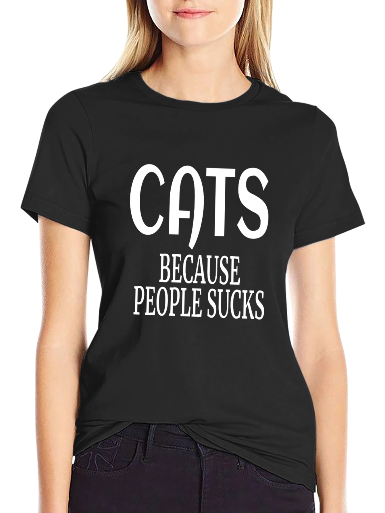 Cats Because People Sucks Graphic T-Shirt