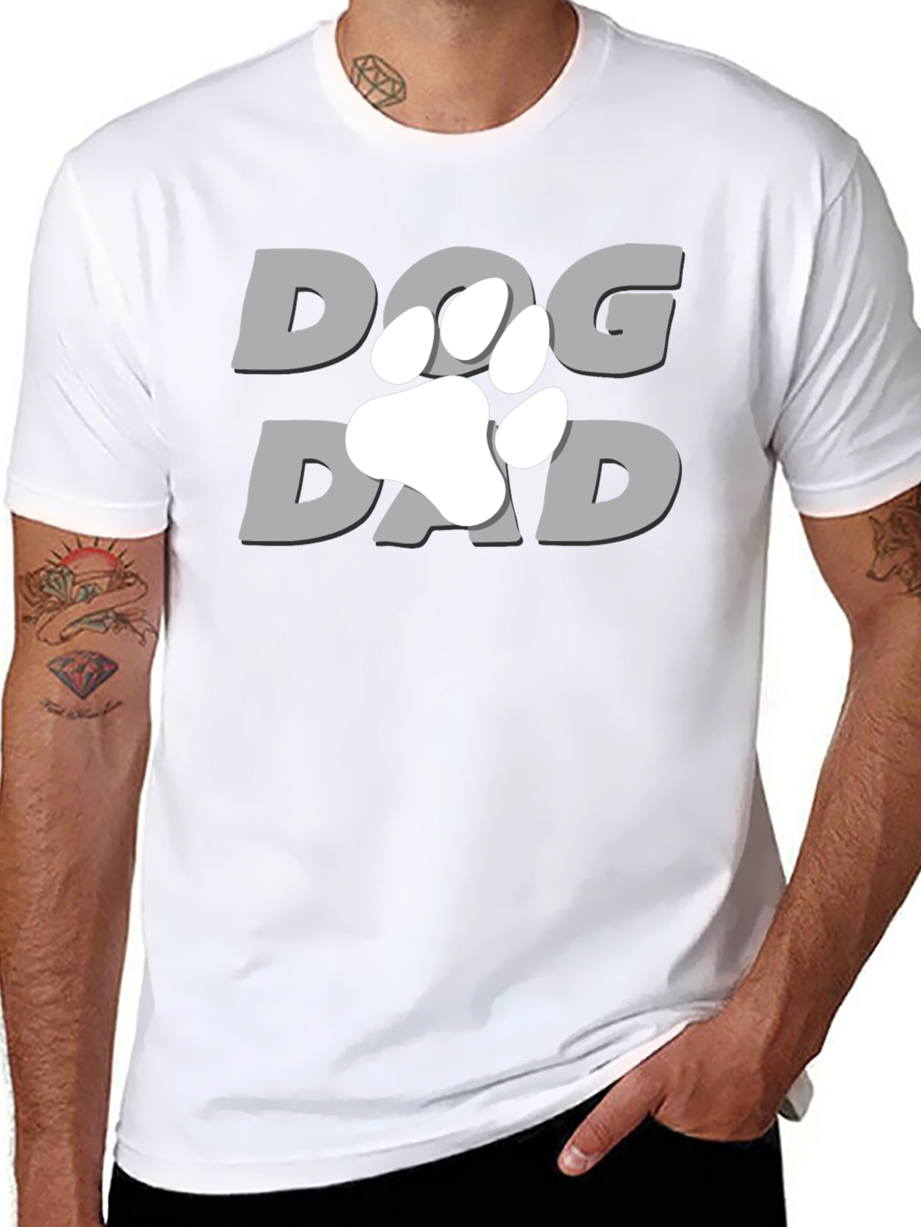 Dog Dad T-Shirt - Paw Print Graphic Tee