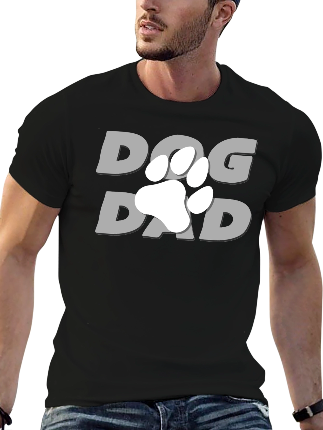 Dog Dad T-Shirt - Paw Print Graphic Tee