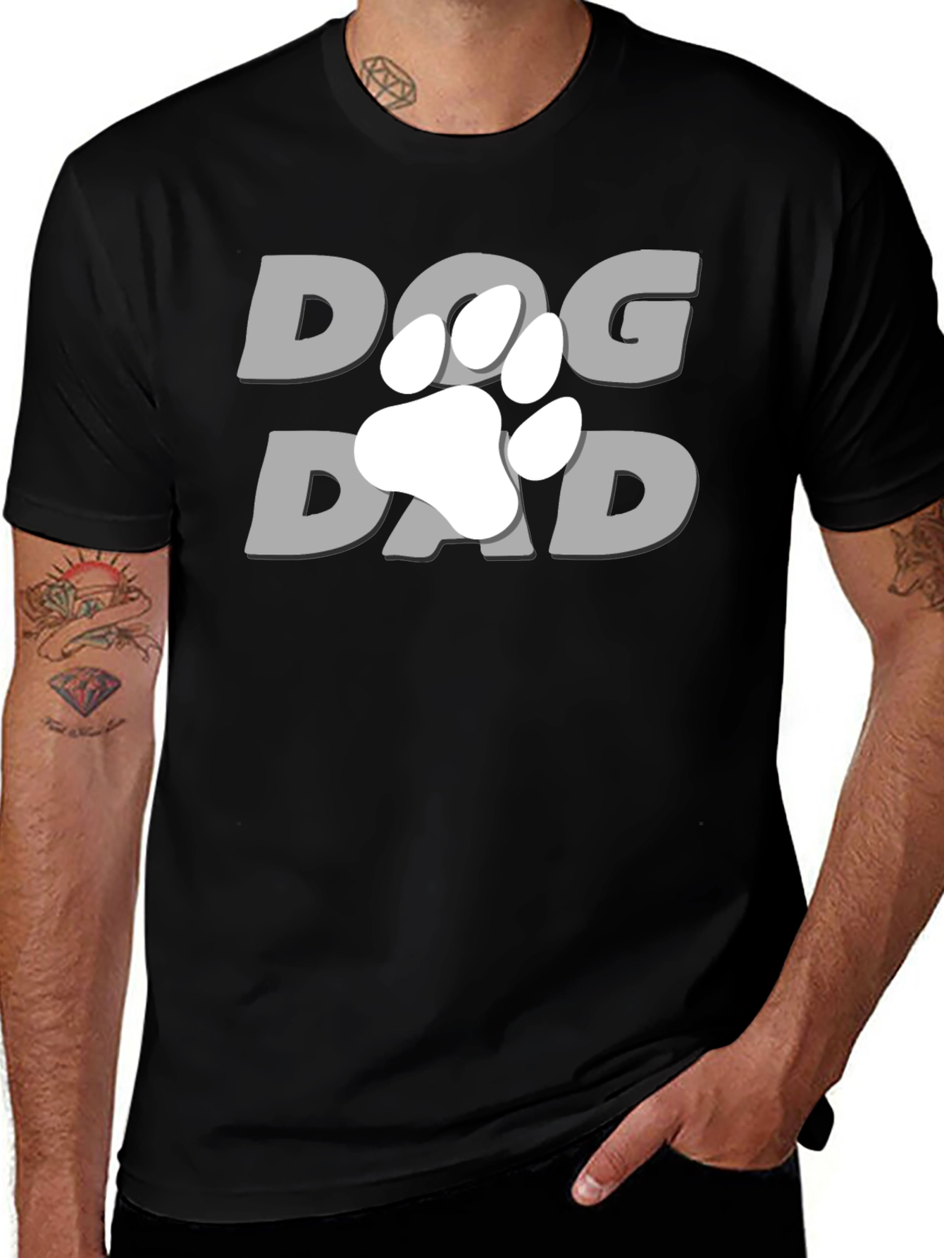 Dog Dad T-Shirt - Paw Print Graphic Tee