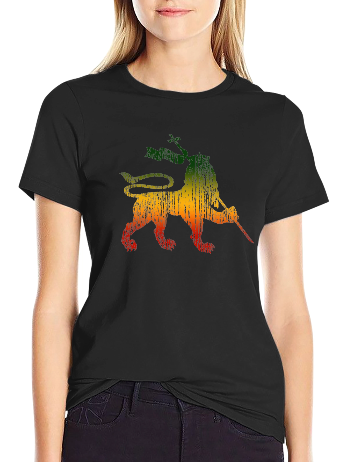 Rasta Lion Black T-Shirt
