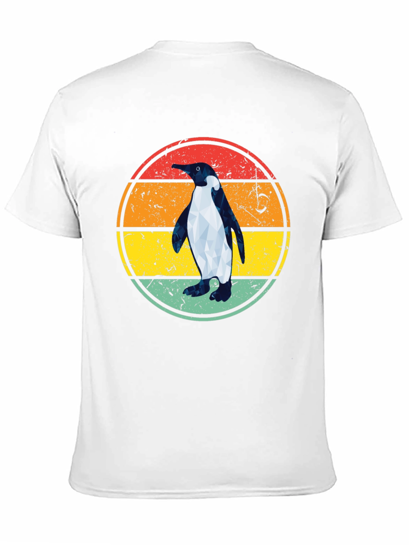 Retro Penguin Graphic Tee - Cool Geometric Design