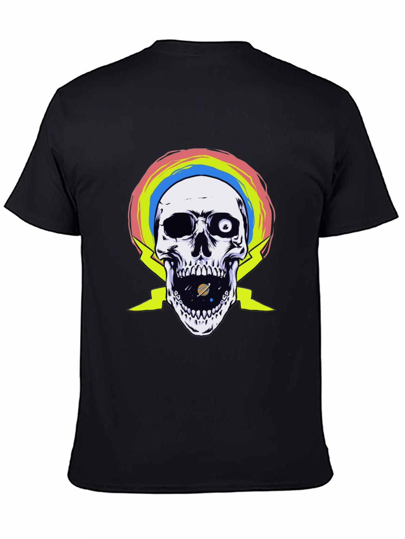 Skull with Rainbow and Lightning T-Shirt