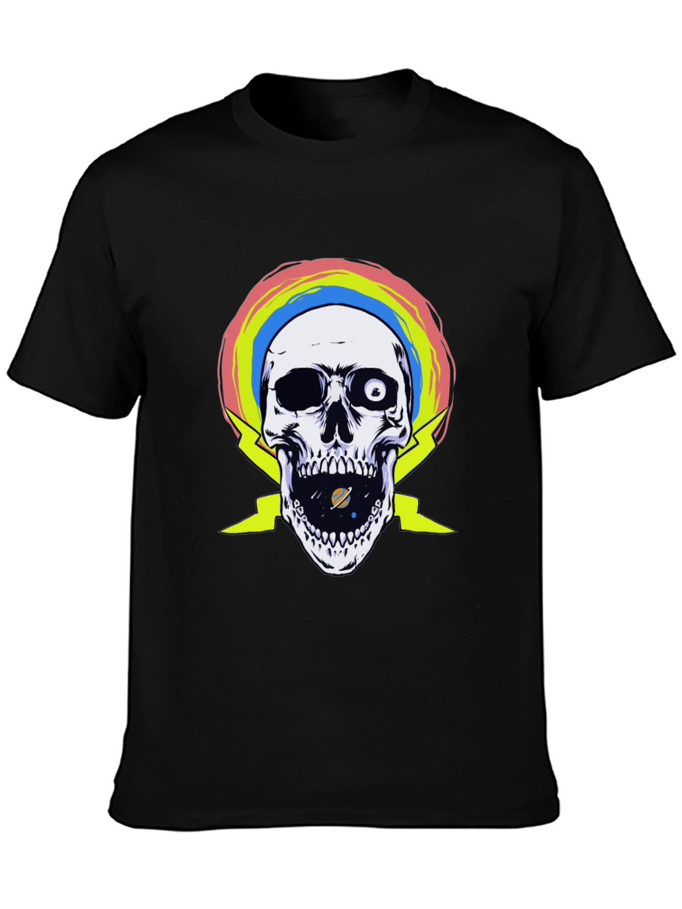 Skull with Rainbow and Lightning T-Shirt