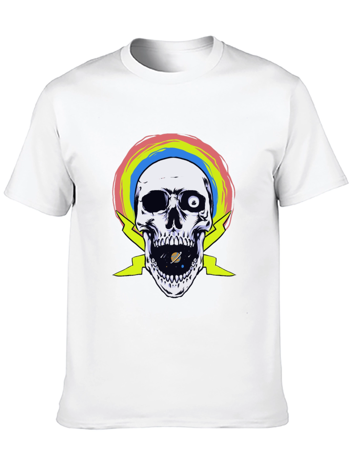 Skull with Rainbow and Lightning T-Shirt