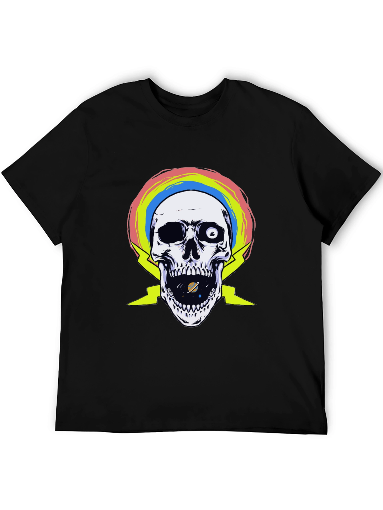 Skull with Rainbow and Lightning T-Shirt