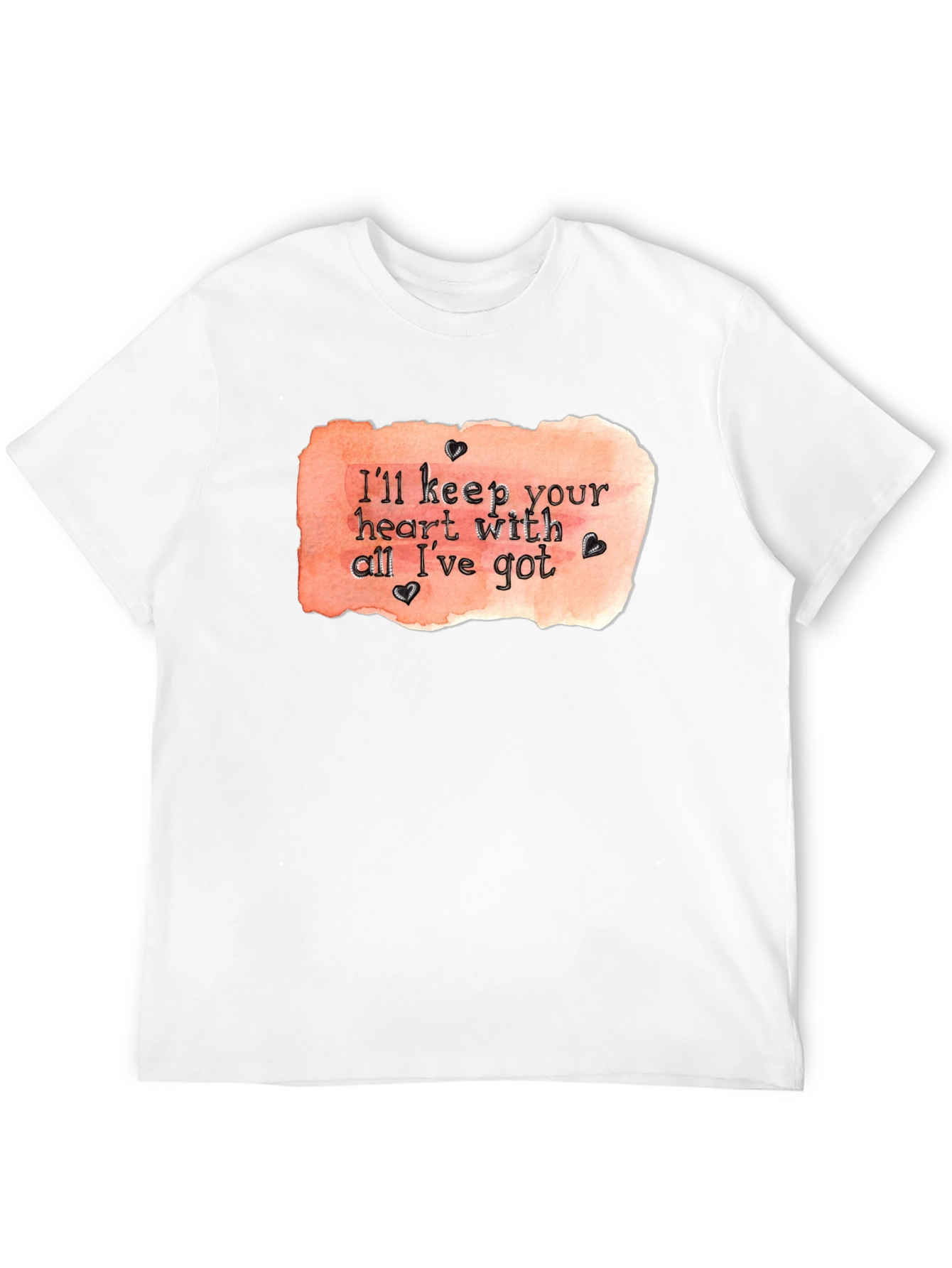 Heart With All Ive Got Black T-Shirt