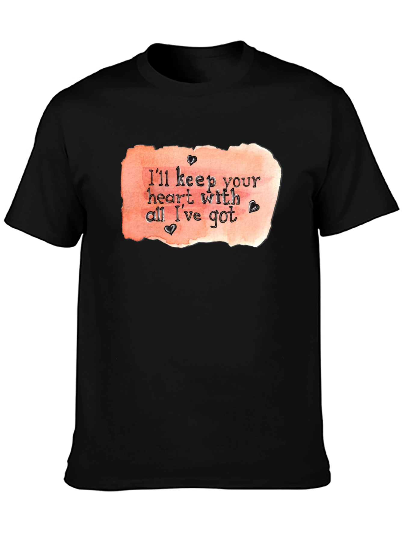 Heart With All Ive Got Black T-Shirt