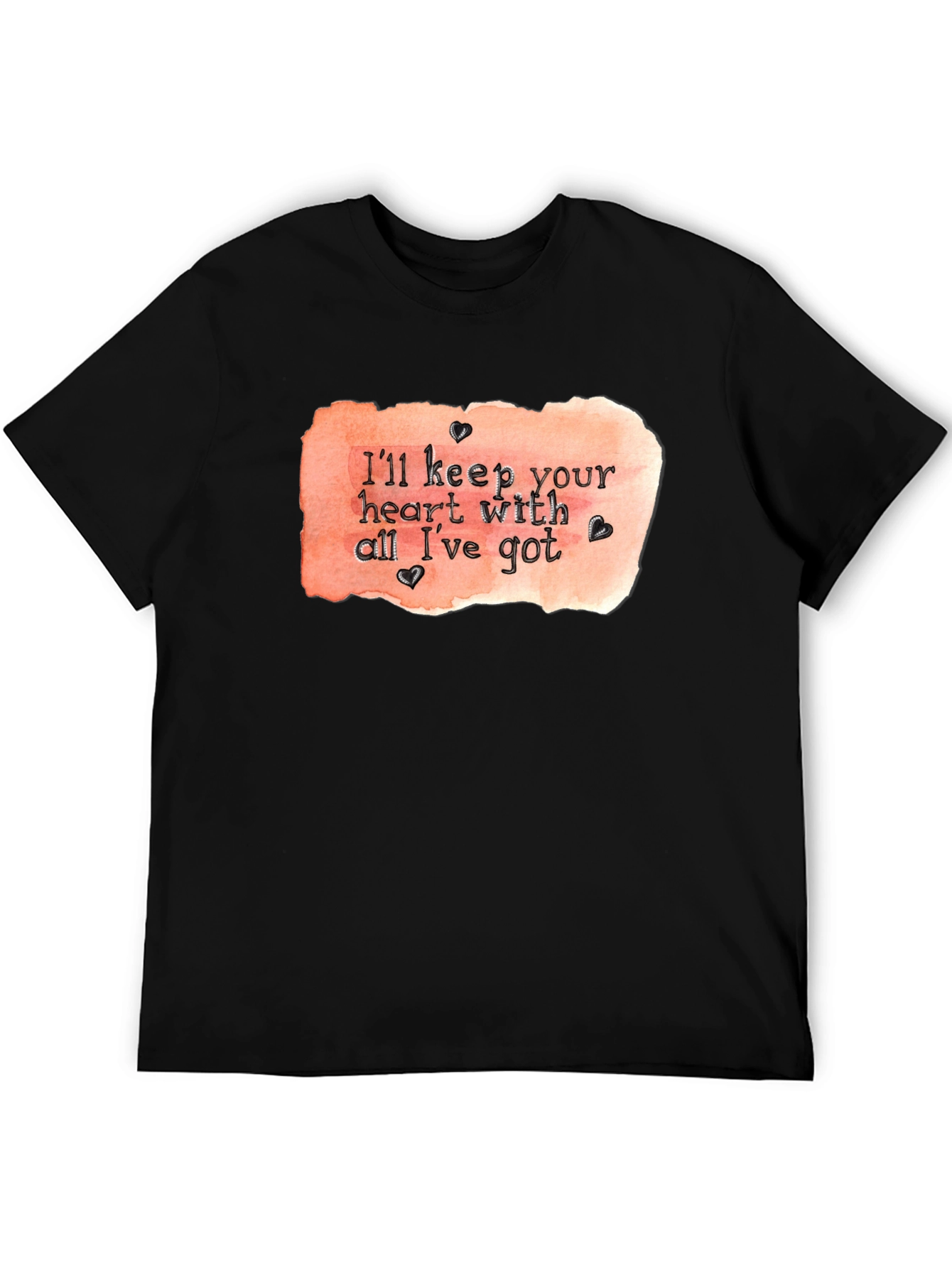 Heart With All Ive Got Black T-Shirt