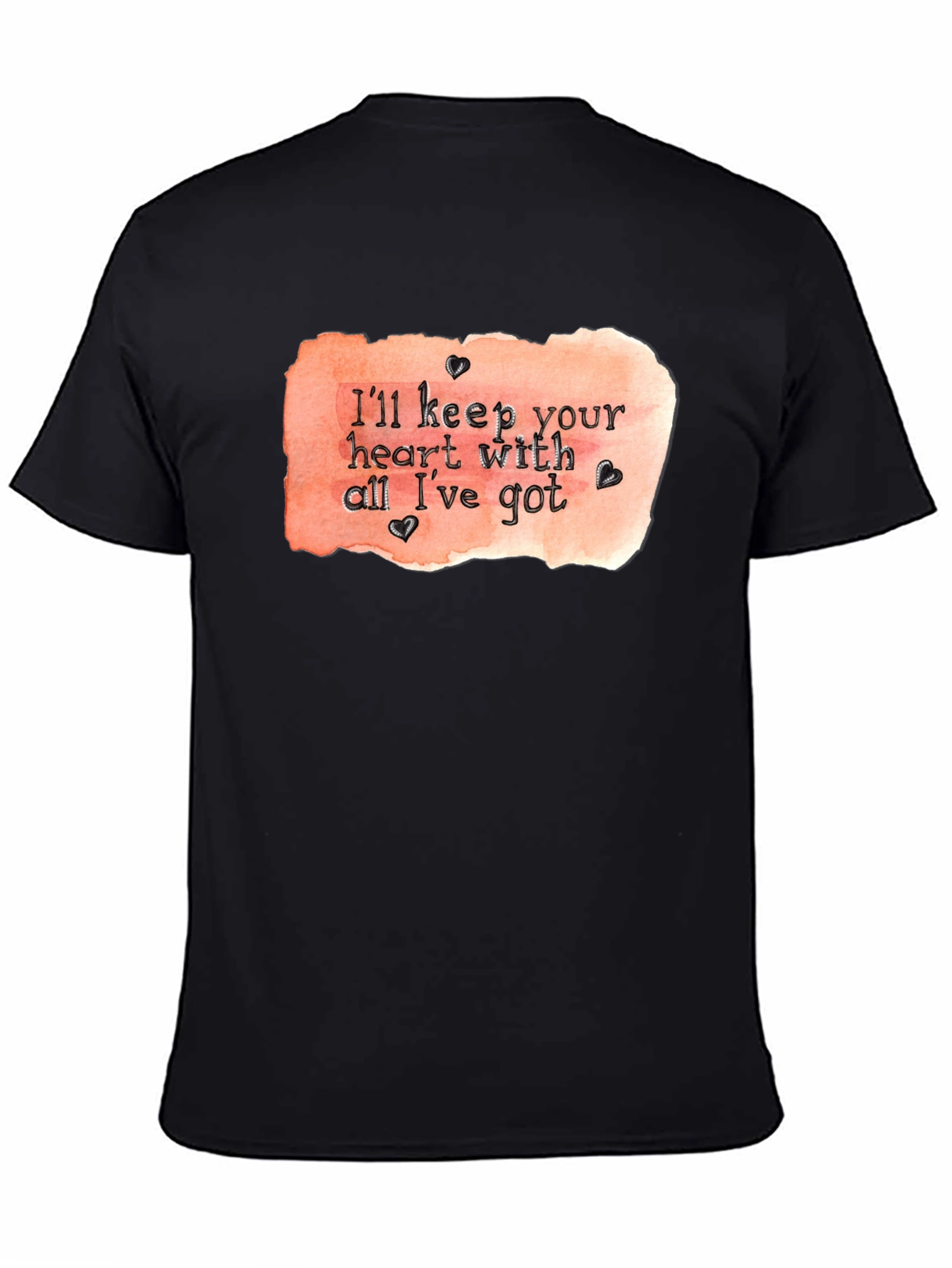Heart With All Ive Got Black T-Shirt