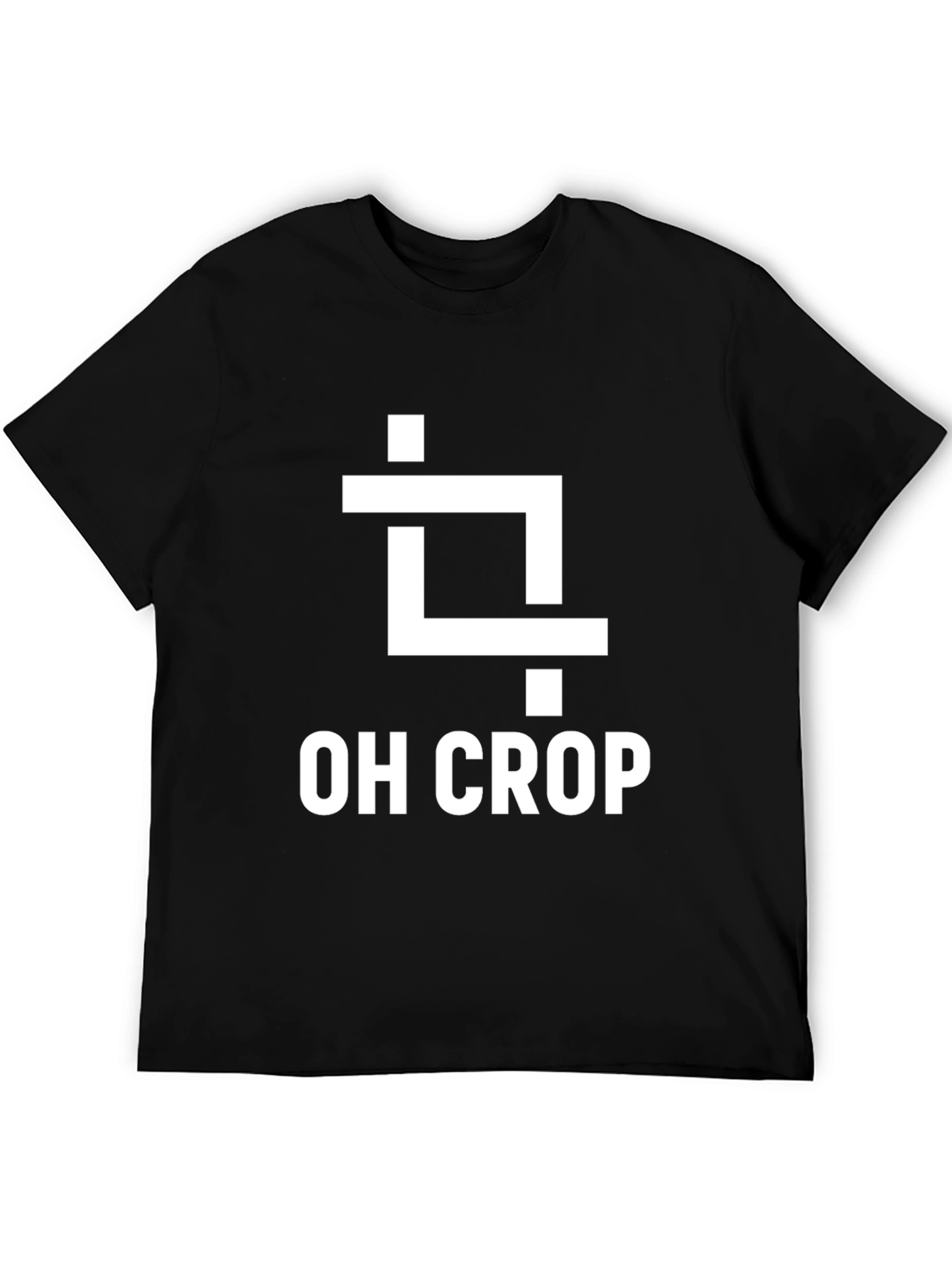 OH CROP Funny T-Shirt - Black Cotton Graphic Tee