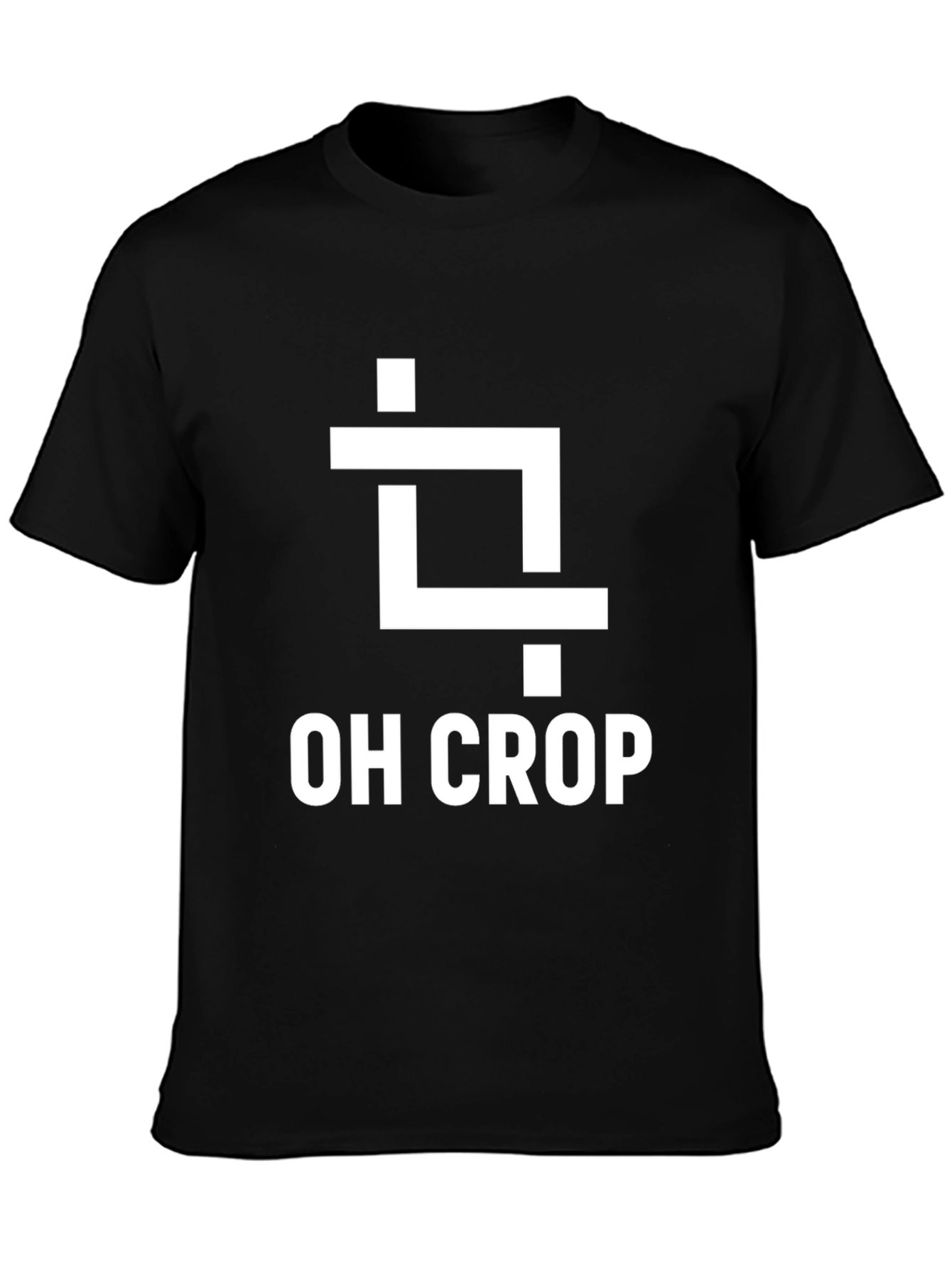 OH CROP Funny T-Shirt - Black Cotton Graphic Tee