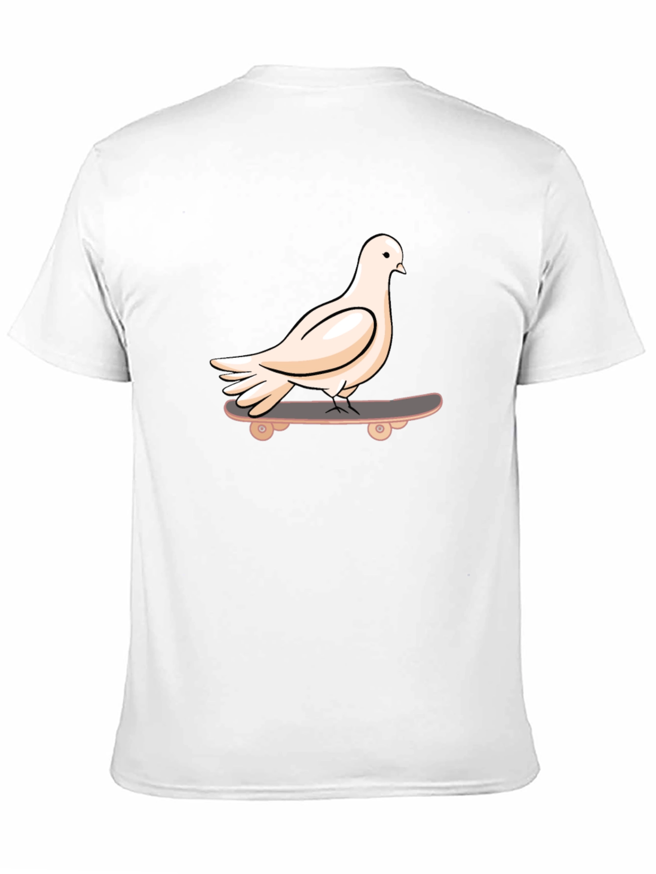 Pigeon Skateboarder Black T-Shirt