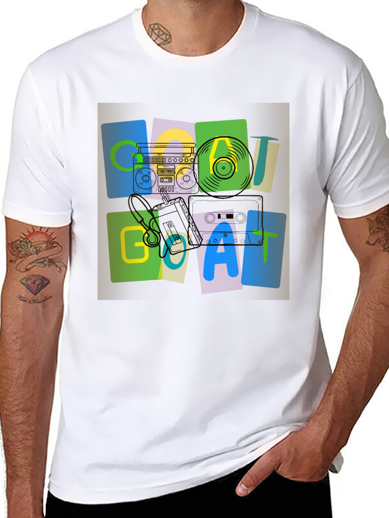 Retro GOAT Music Graphic T-Shirt
