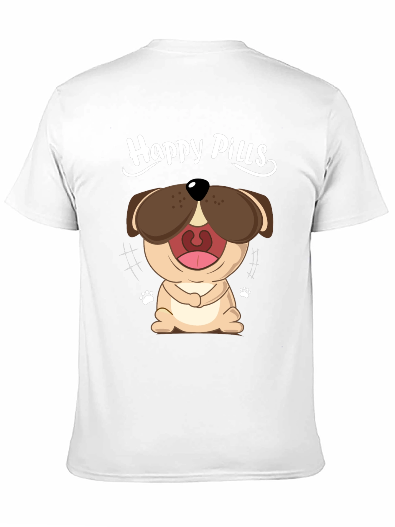 Happy Pills Dog Graphic T-Shirt - Black Cotton Tee
