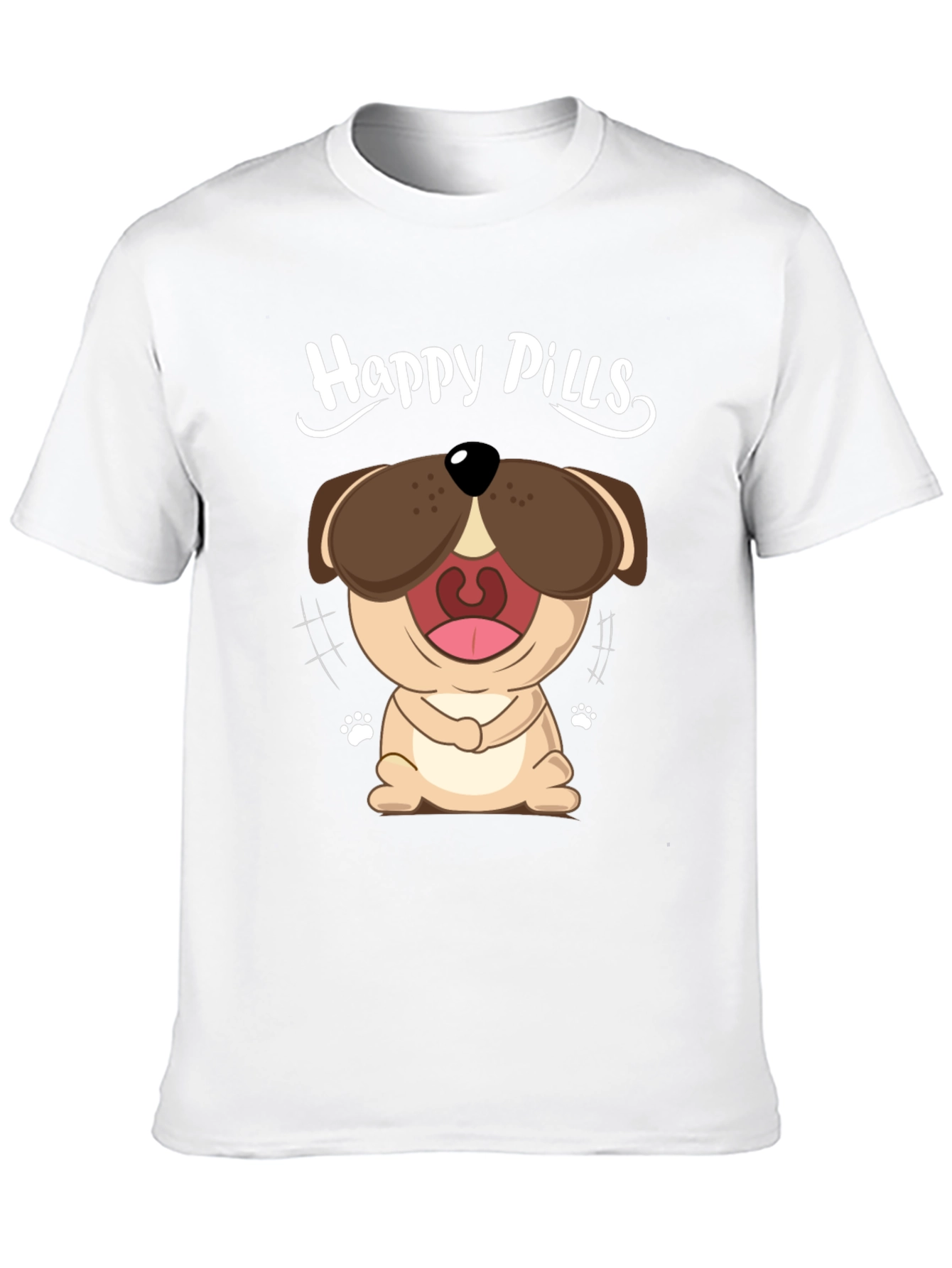 Happy Pills Dog Graphic T-Shirt - Black Cotton Tee