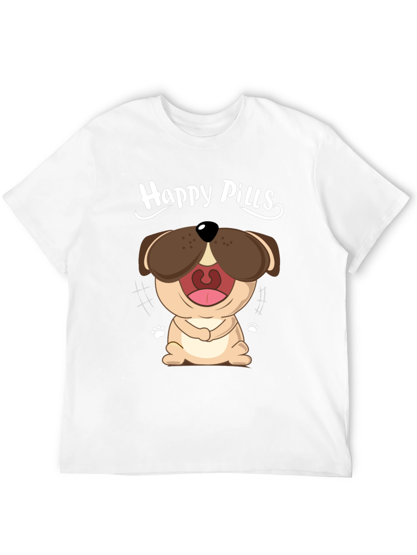 Happy Pills Dog Graphic T-Shirt - Black Cotton Tee