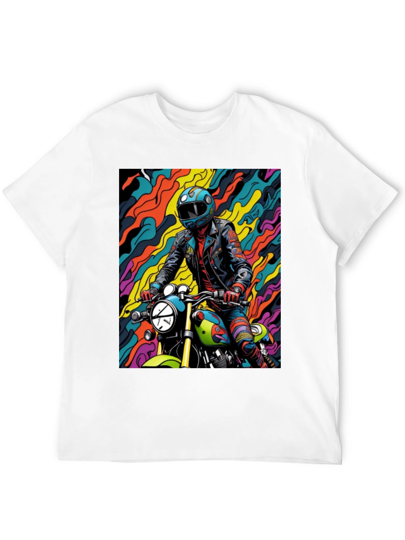 Motorcycle Rider Graphic Tee - Cool Biker Design
