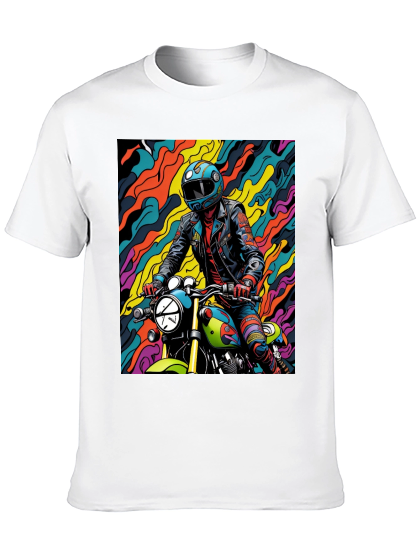 Motorcycle Rider Graphic Tee - Cool Biker Design
