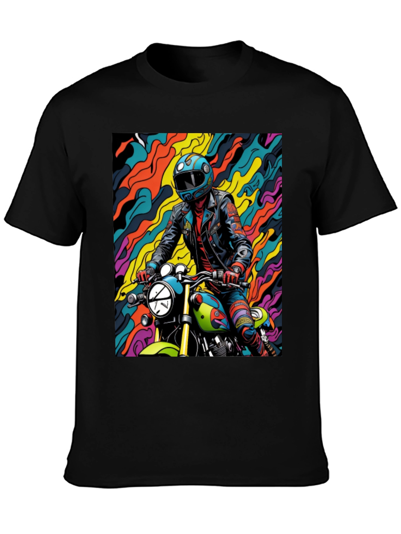 Motorcycle Rider Graphic Tee - Cool Biker Design