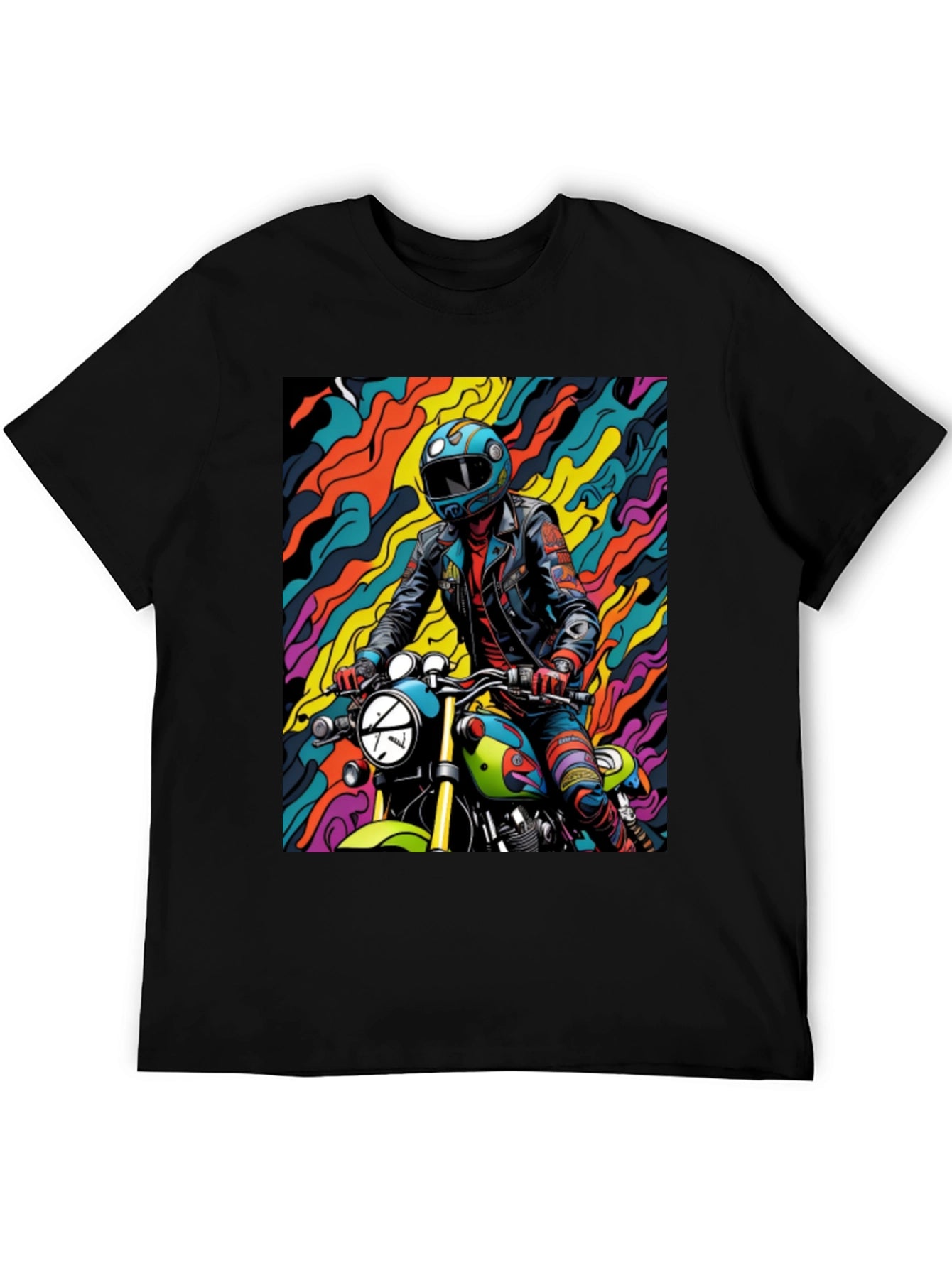 Motorcycle Rider Graphic Tee - Cool Biker Design