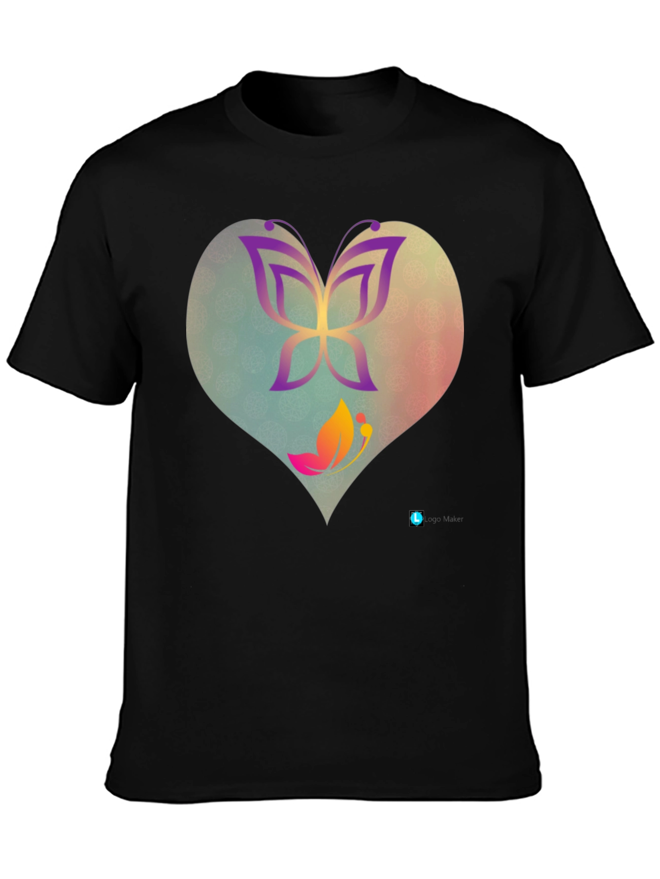 Butterfly Heart Graphic Tee - Trendy Casual Top