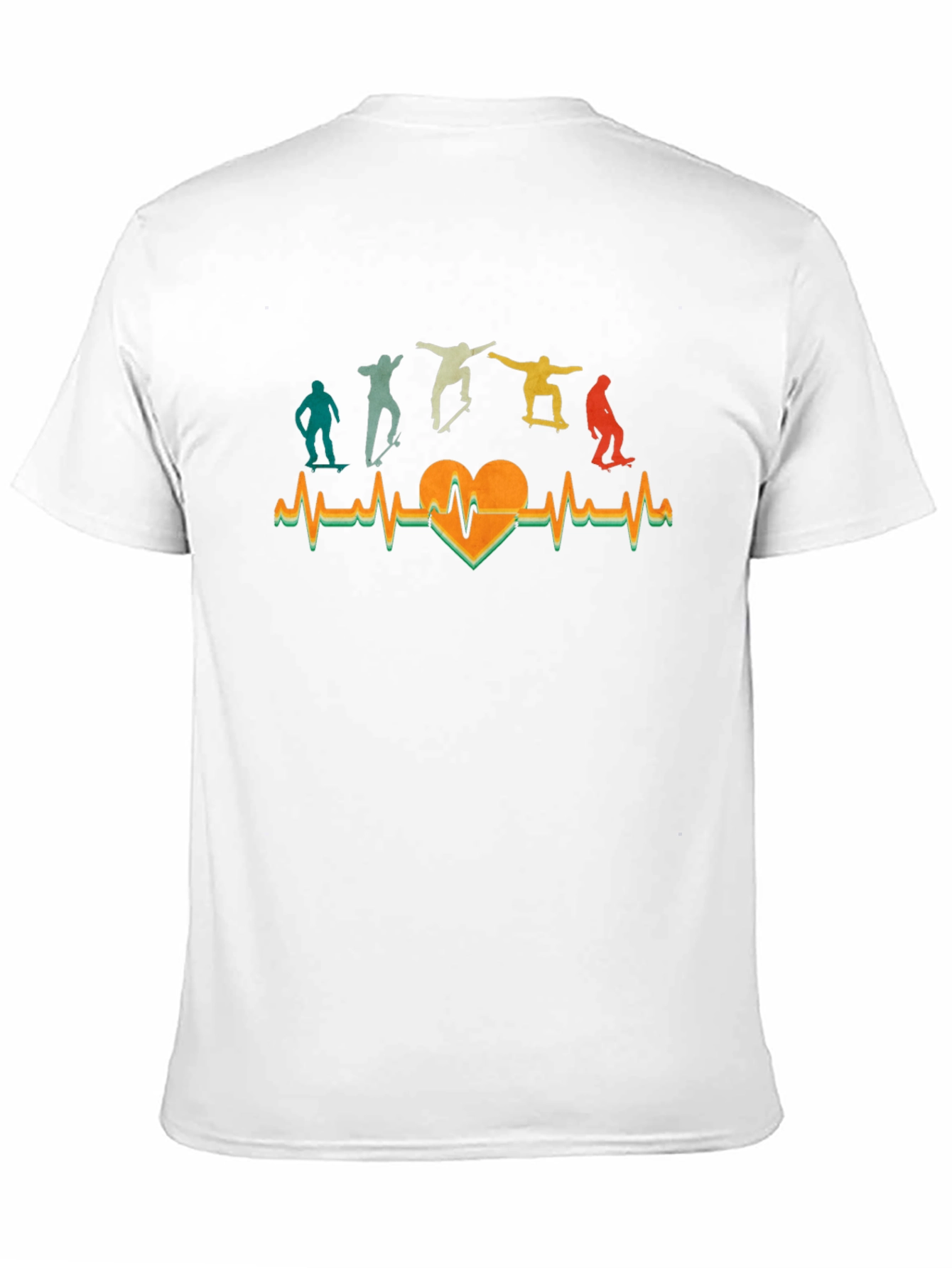 Skateboarding Heartbeat T-Shirt - Cool Retro Design